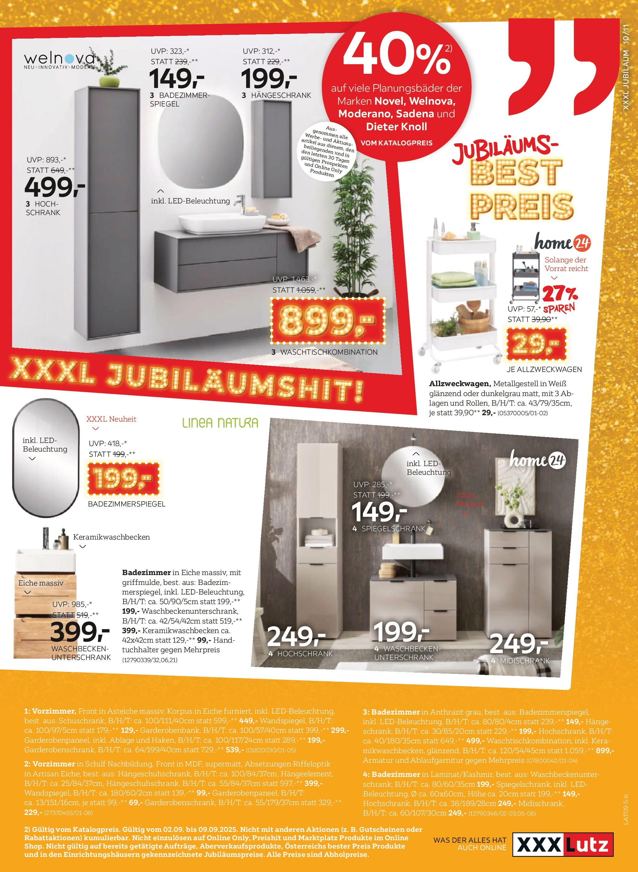 XXXLutz Jubiläum geschenke (02.09.2025) || Aktuelle Angebote | Seite: 11 | Produkte: Schrank, Waschbecken, Spiegel XXXLutz Jubiläum geschenke von 02.09.2025 - Aktuelle Angebote | Seite: 11 | Produkte: Schrank, Waschbecken, Spiegel