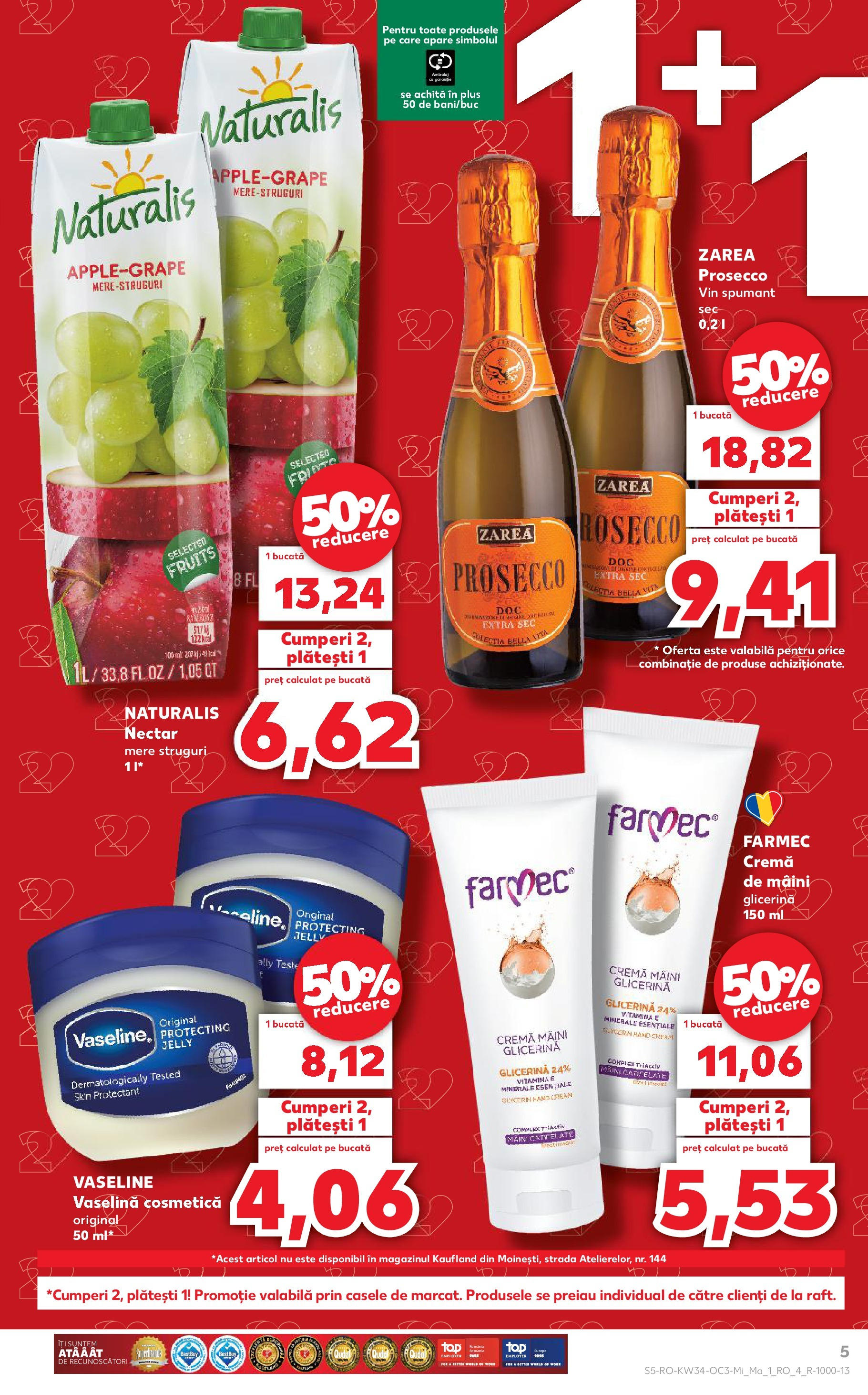 Catalog Kaufland - București 20.08.2025 - Revista si Oferta | Pagină: 5 | Produse: Struguri, Prosecco, Cremă de mâini, Mere
