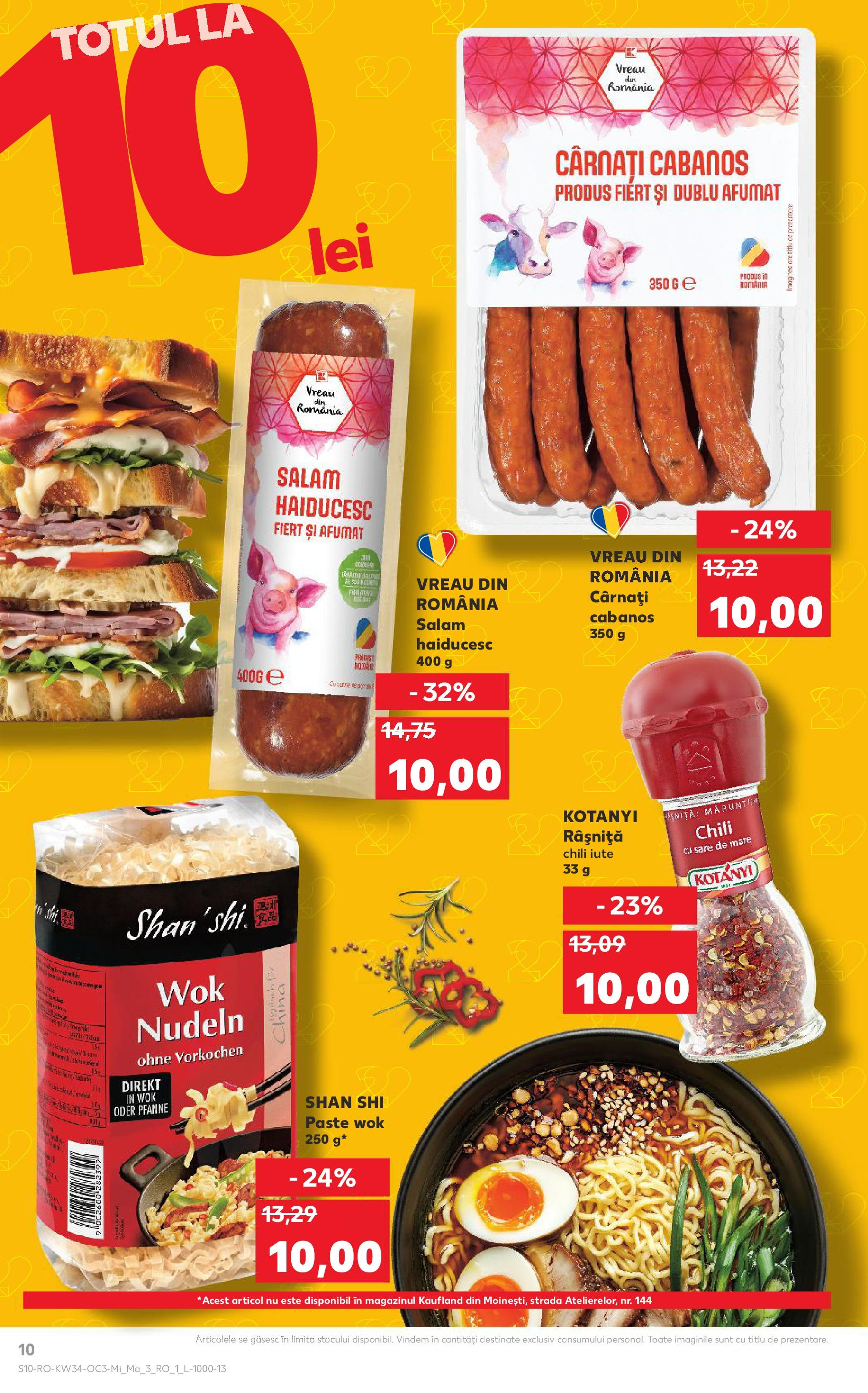 Catalog Kaufland - București 20.08.2025 - Revista si Oferta | Pagină: 10 | Produse: Salam, Paste, Sare, Cârnați