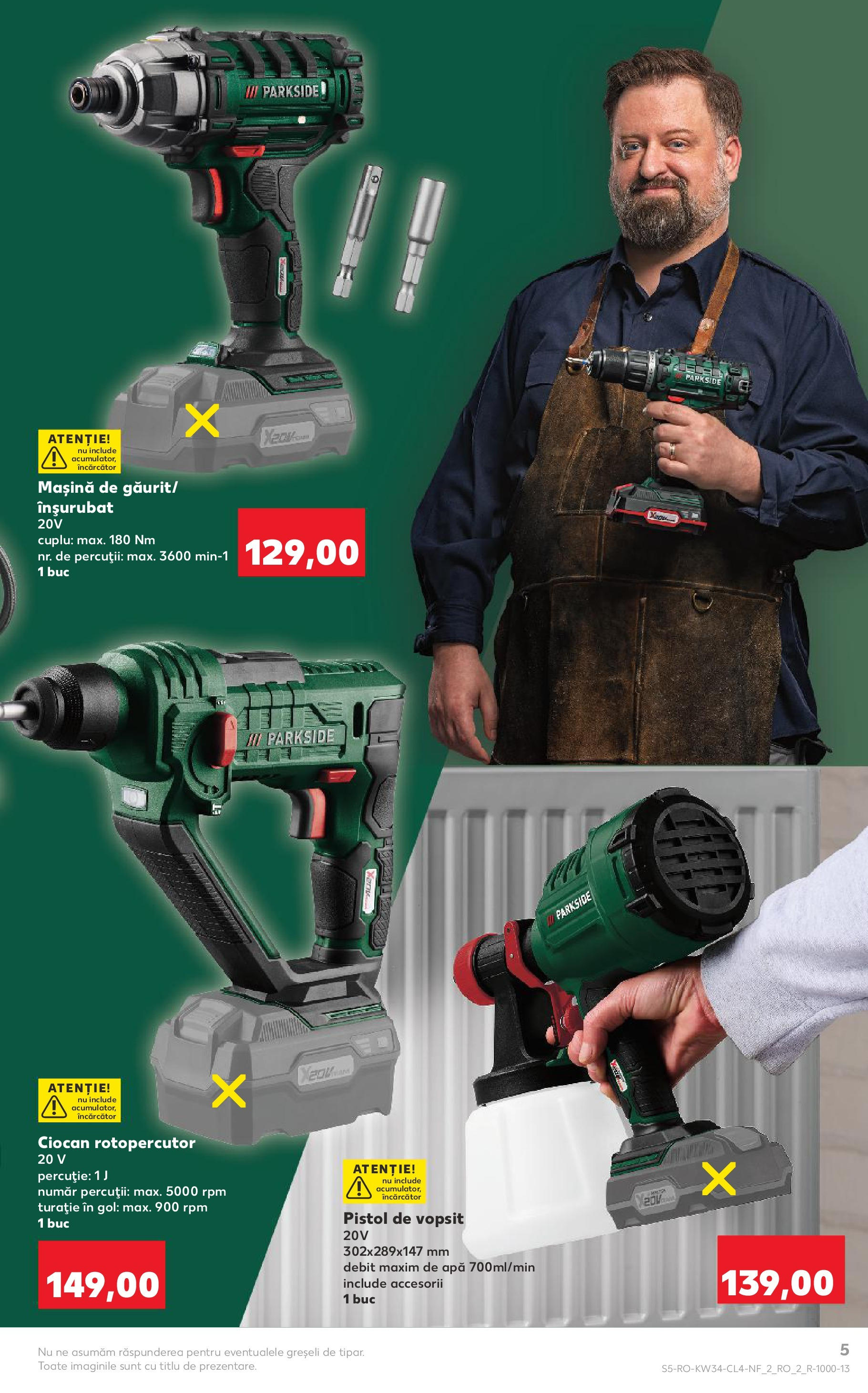 Catalog Kaufland - Tulcea 19.08.2025 - Revista si Oferta | Pagină: 5 | Produse: Încărcător, Ciocan rotopercutor, Apă