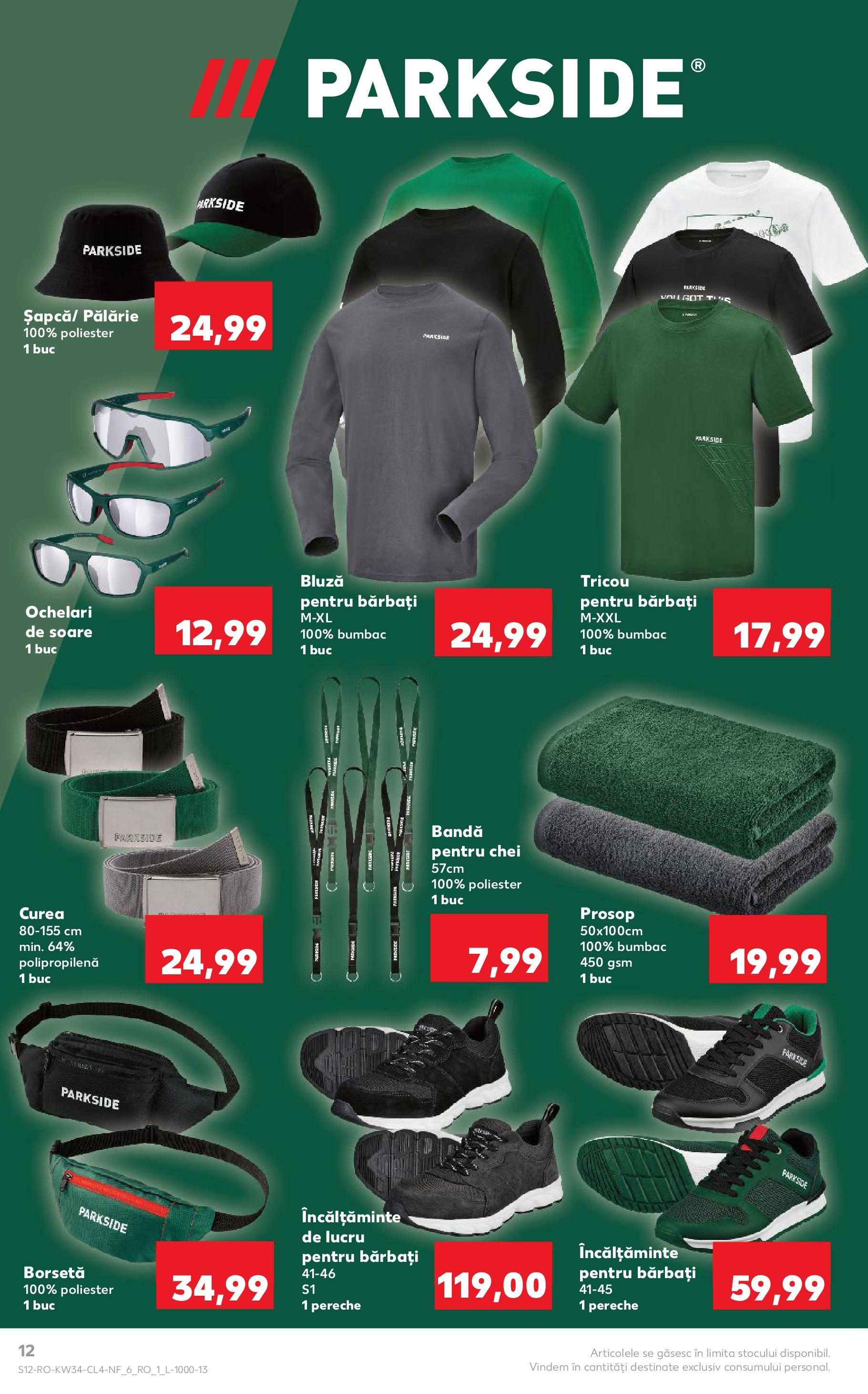 Catalog Kaufland - Tulcea 19.08.2025 - Revista si Oferta | Pagină: 12 | Produse: Pălărie, Ochelari, Curea, Tricou