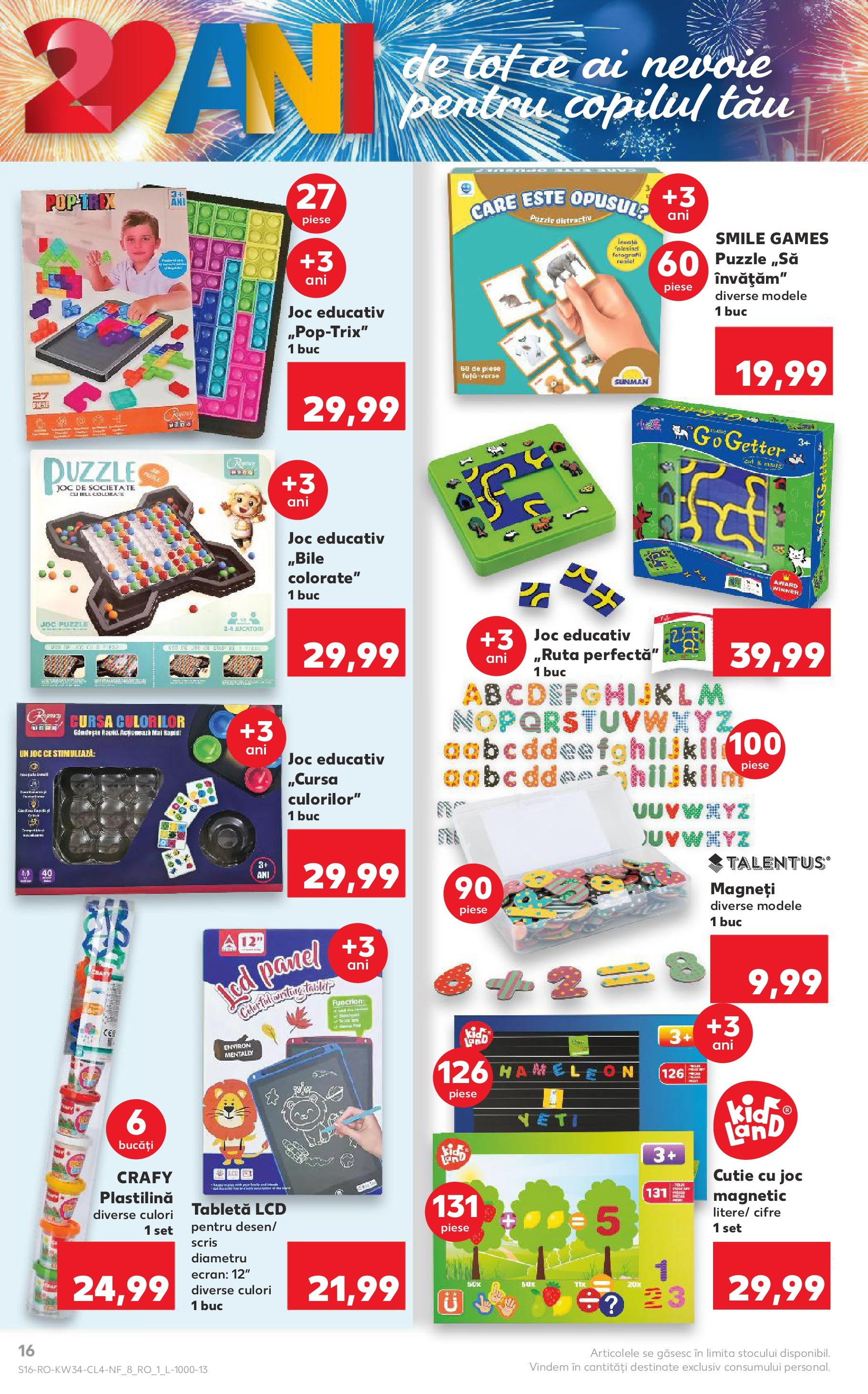 Catalog Kaufland - Tulcea 19.08.2025 - Revista si Oferta | Pagină: 16 | Produse: Tabletă, Joc, Cutie