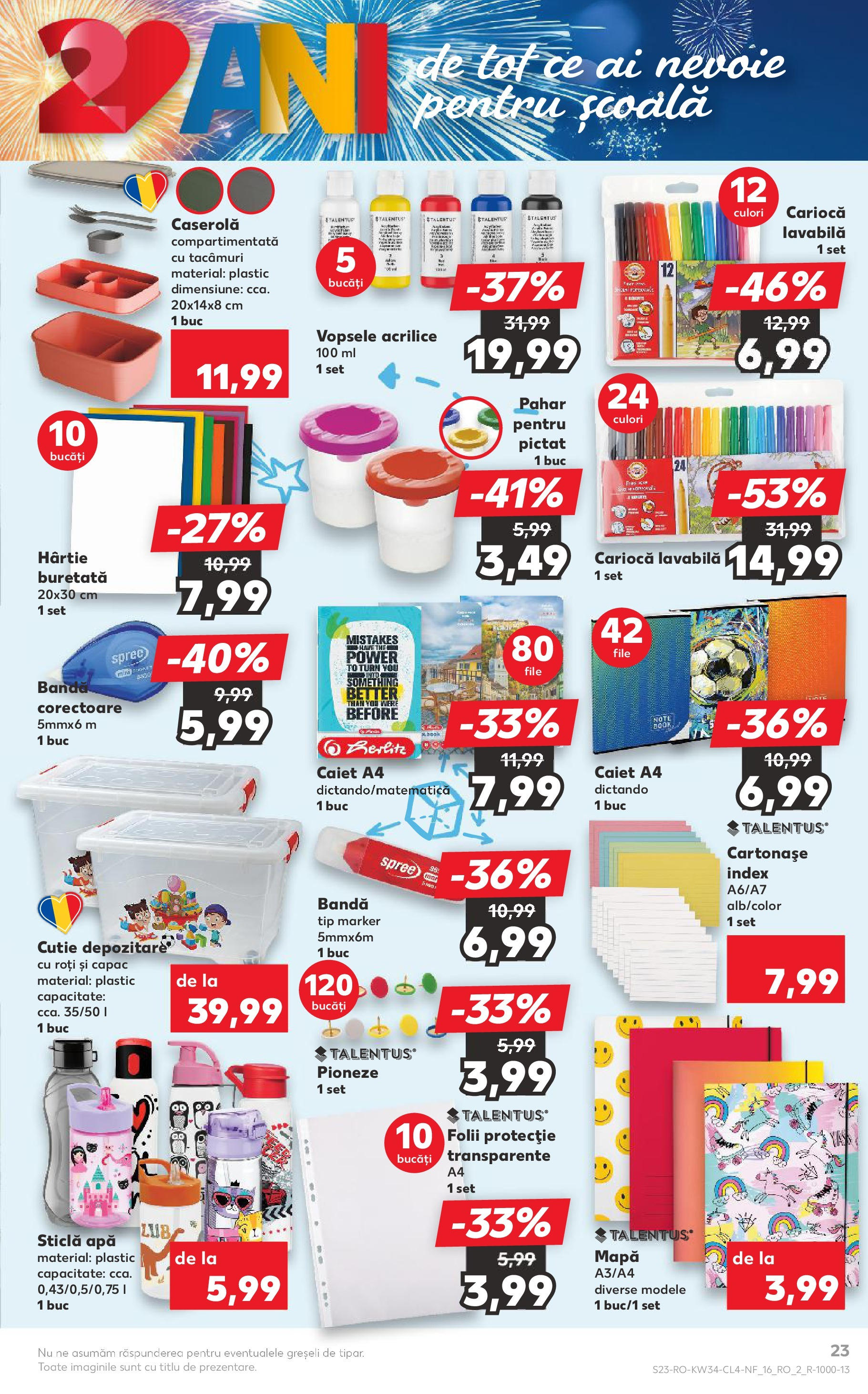 Catalog Kaufland - Tulcea 19.08.2025 - Revista si Oferta | Pagină: 23 | Produse: Notebook, Cutie, Türk kahvesi öğütme değirmeni, Apă