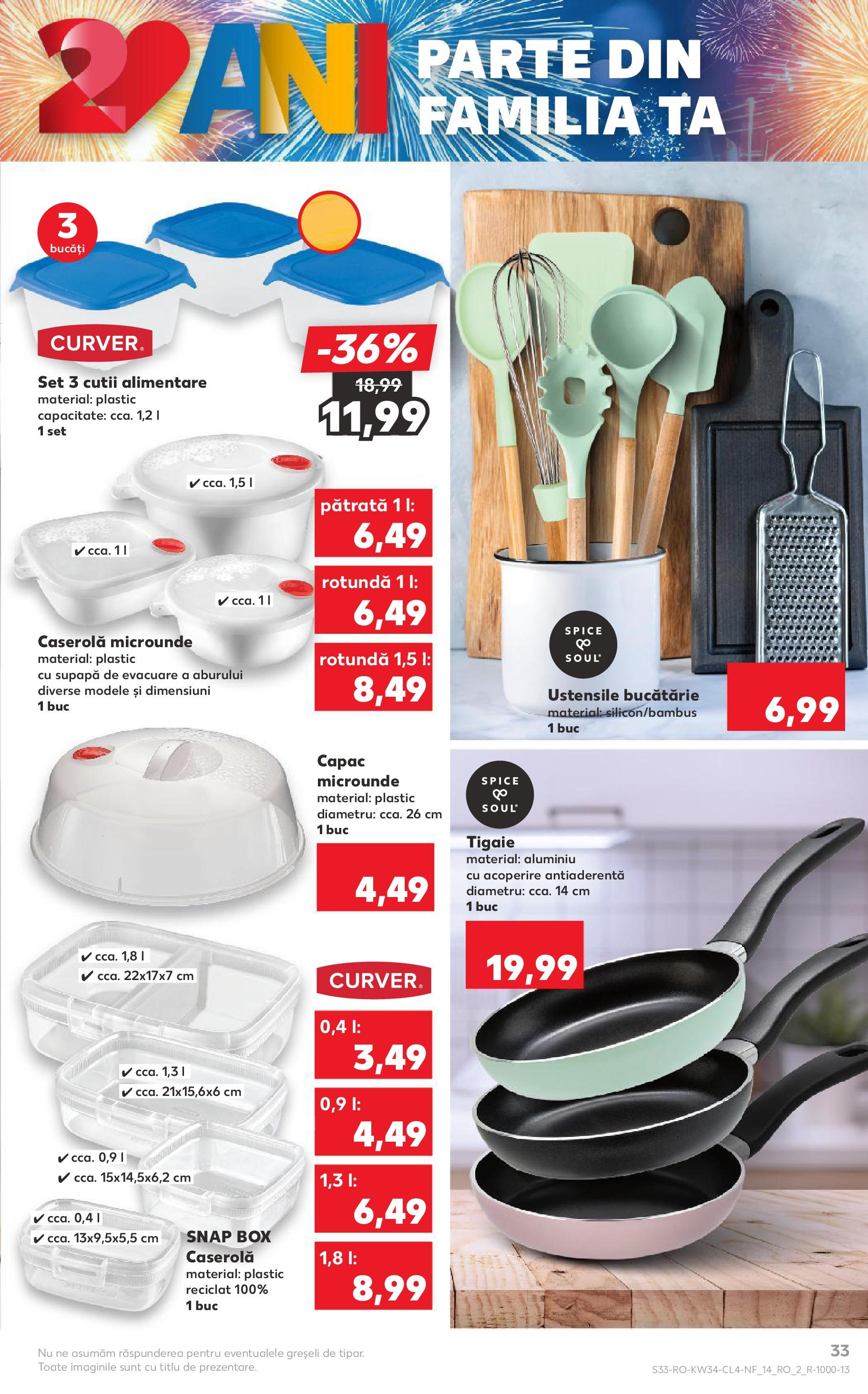 Catalog Kaufland - Tulcea 19.08.2025 - Revista si Oferta | Pagină: 33 | Produse: Tigaie, Bucătărie