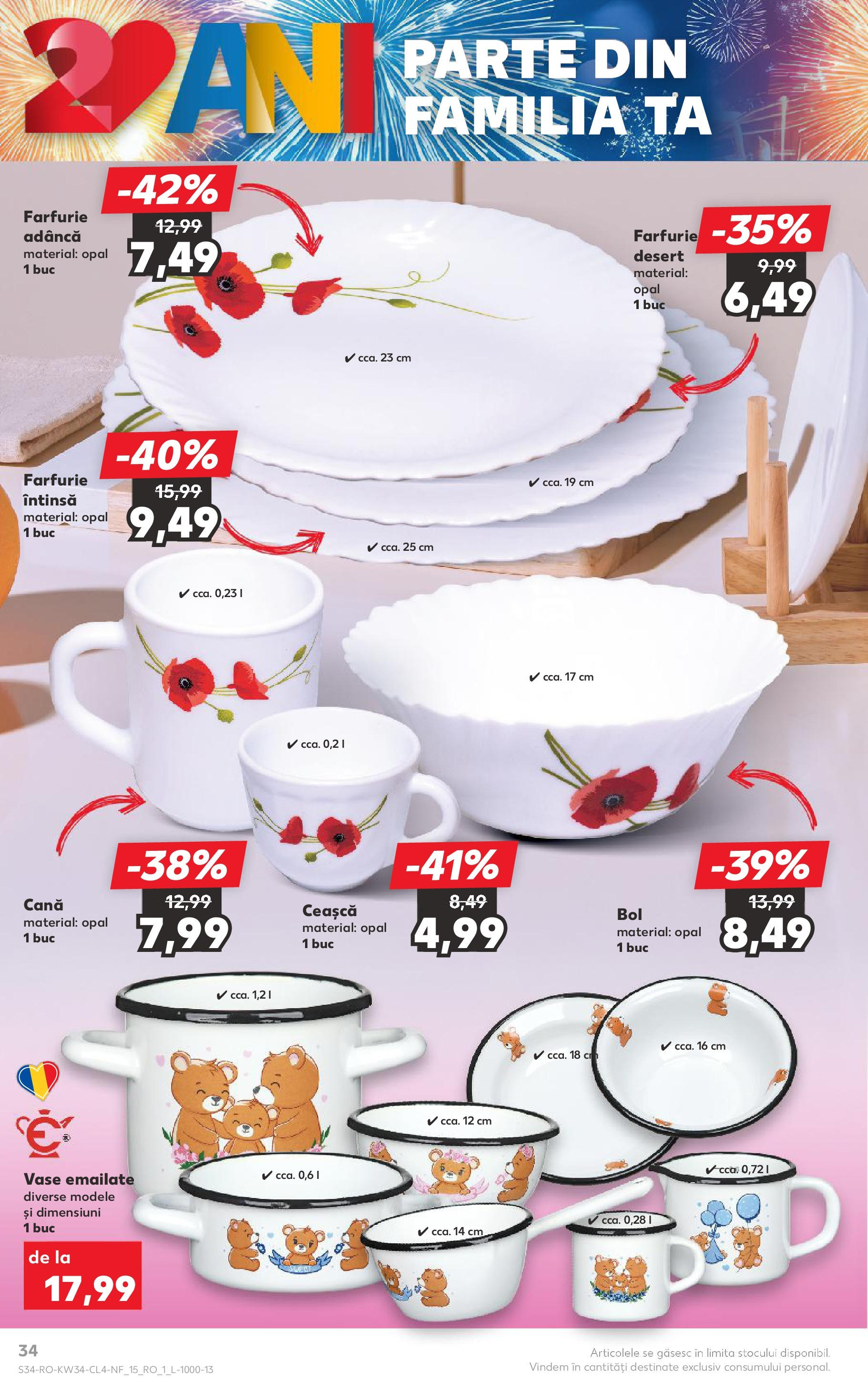 Catalog Kaufland - Tulcea 19.08.2025 - Revista si Oferta | Pagină: 34 | Produse: Bol, Farfurie