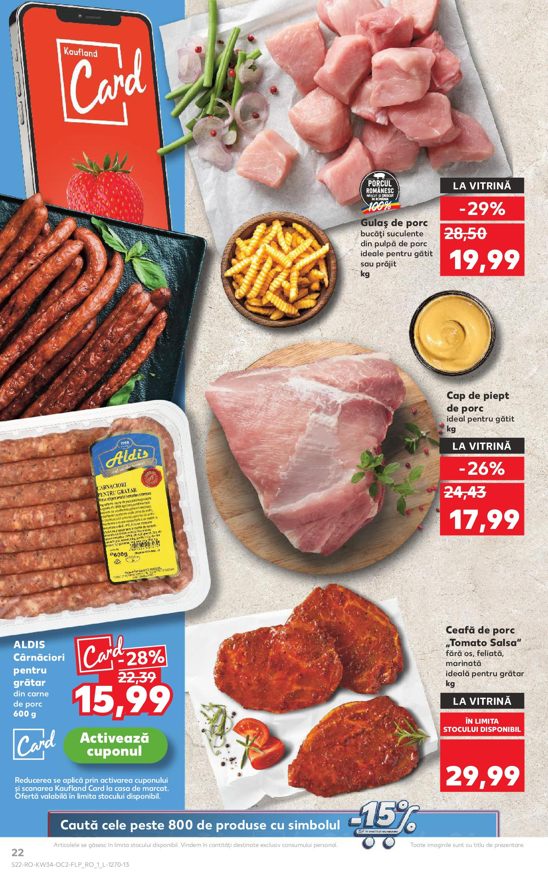 Catalog Kaufland - Deva 20.08.2025 - Revista si Oferta | Pagină: 22 | Produse: Vitrină, Carne De Porc, Pește, Gulaș