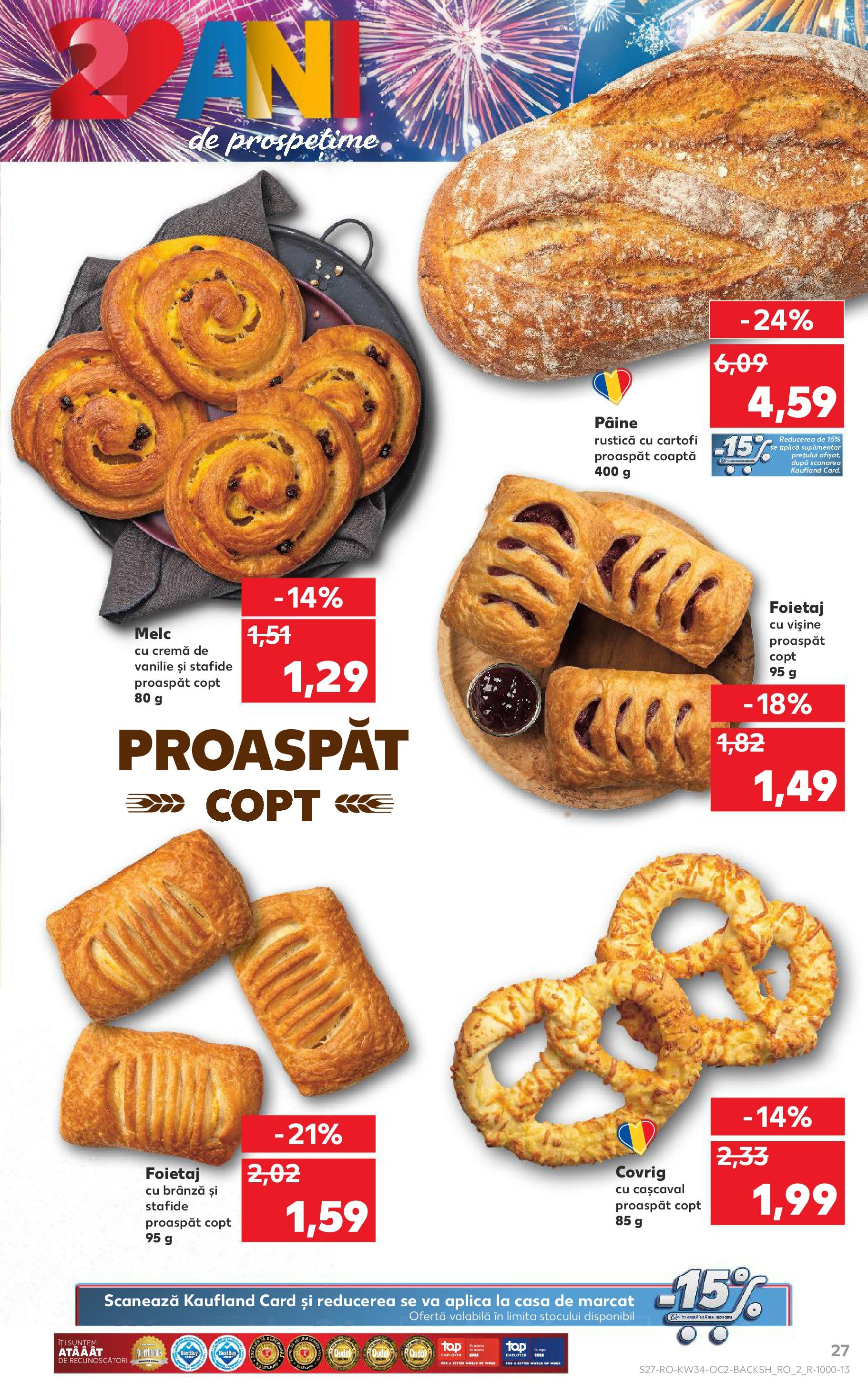 Catalog Kaufland - Deva 20.08.2025 - Revista si Oferta | Pagină: 27 | Produse: Foietaj, Cașcaval, Brânză, Pâine