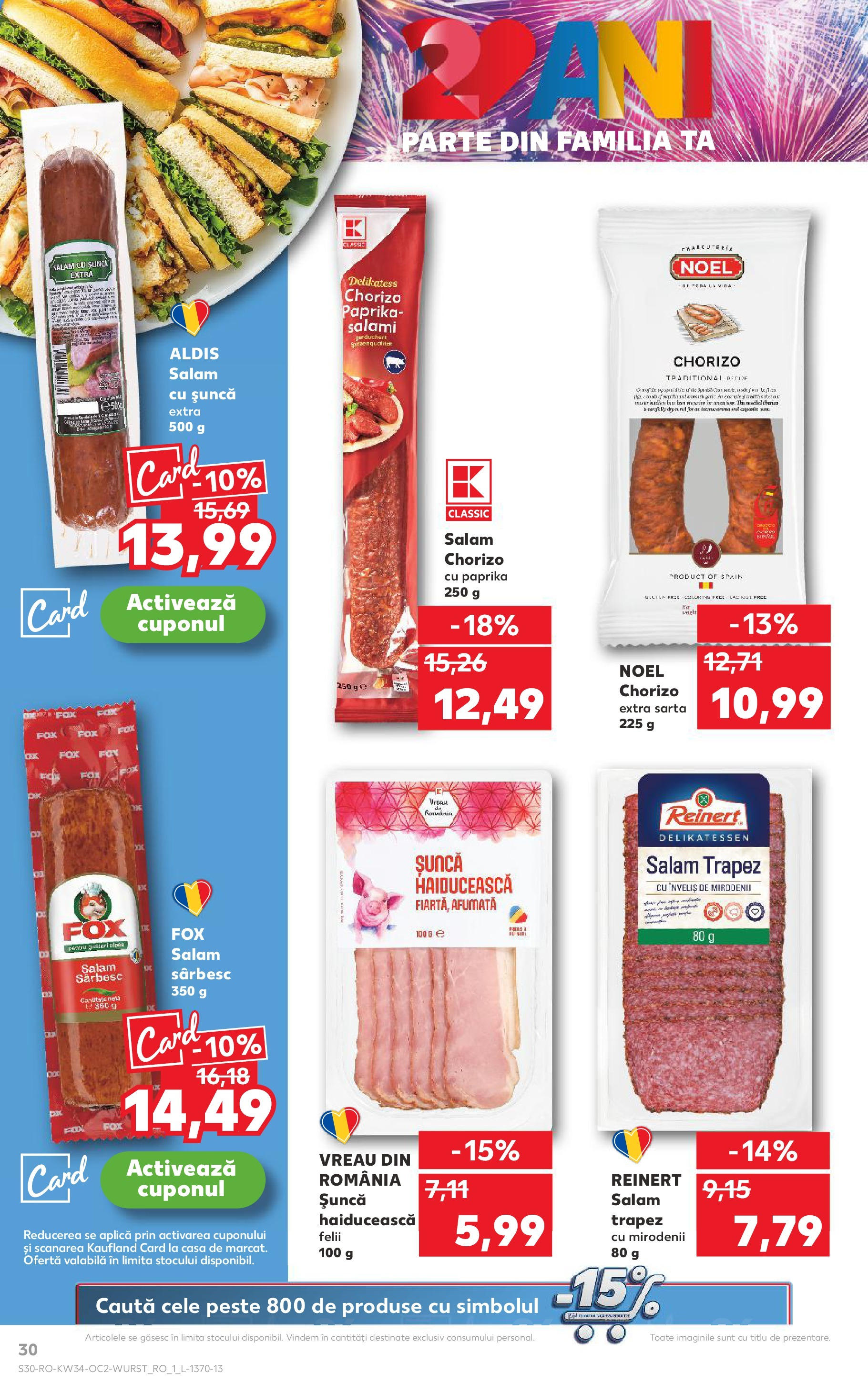 Catalog Kaufland - Viseu de Sus 20.08.2025 - Revista si Oferta | Pagină: 30 | Produse: Salam, Șuncă, Pește