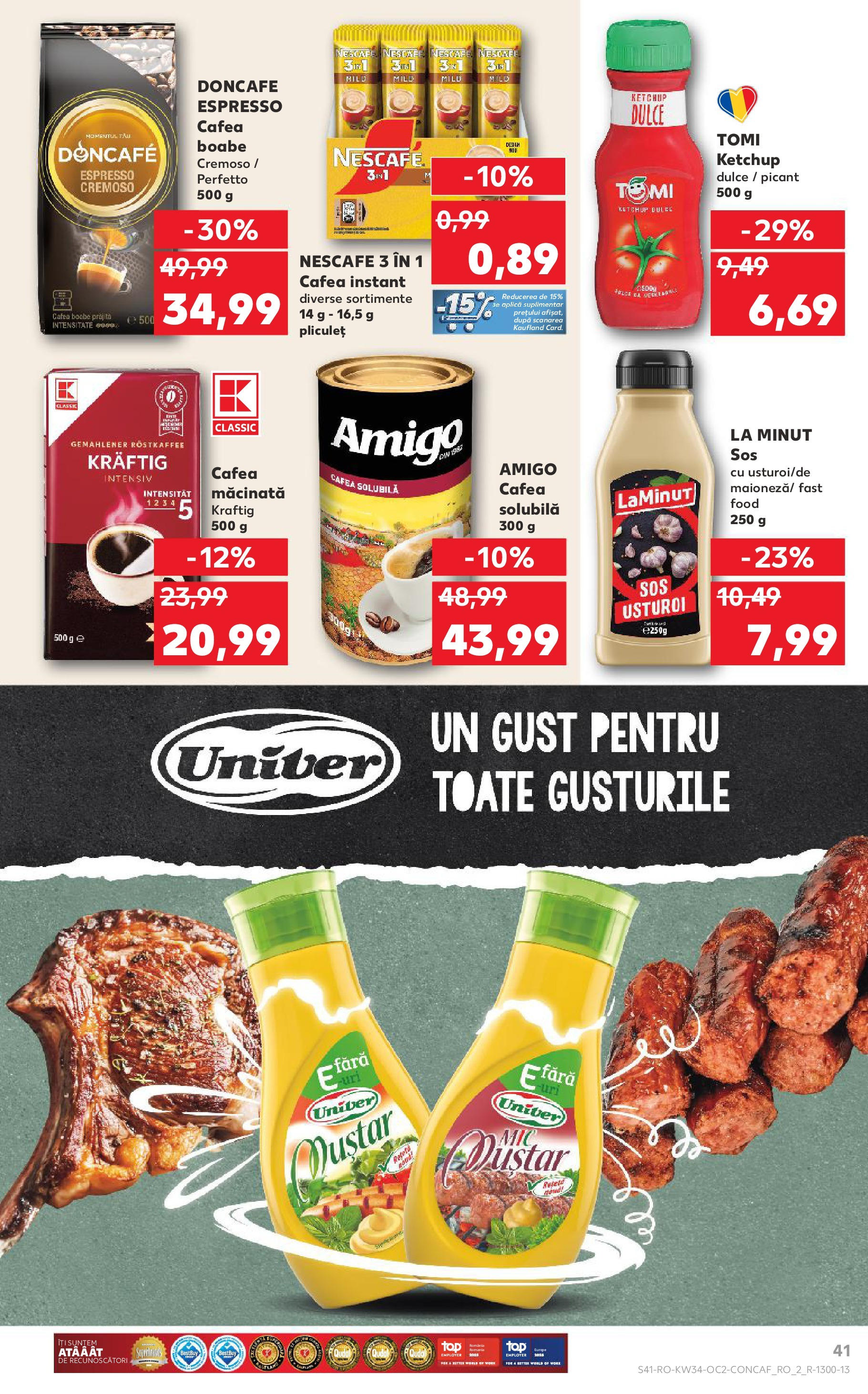 Catalog Kaufland - Deva 20.08.2025 - Revista si Oferta | Pagină: 41 | Produse: Cafea, Muștar, Ketchup, Sos