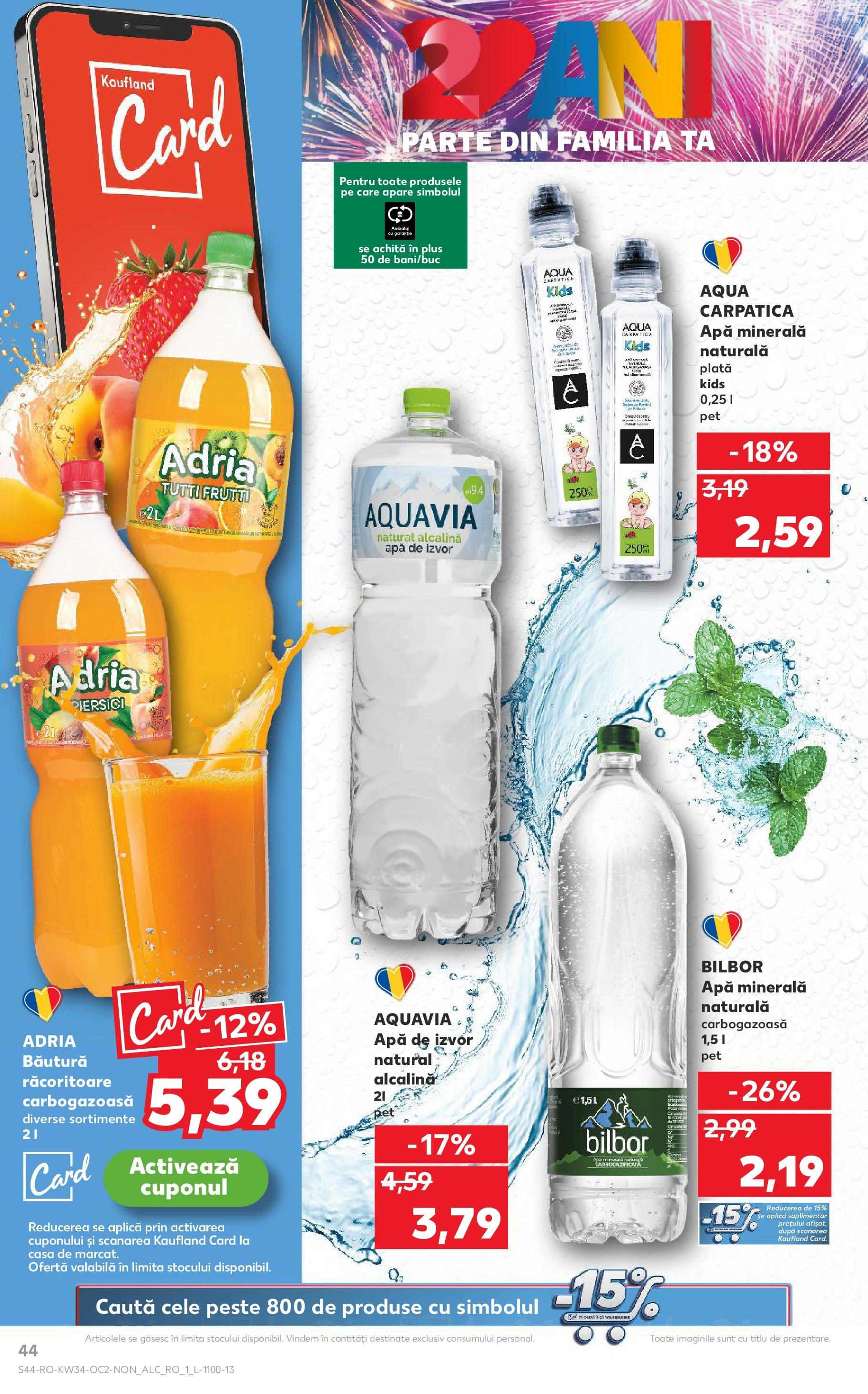 Catalog Kaufland - Viseu de Sus 20.08.2025 - Revista si Oferta | Pagină: 44 | Produse: Yazı tahtası kalemi, Pește, Apă