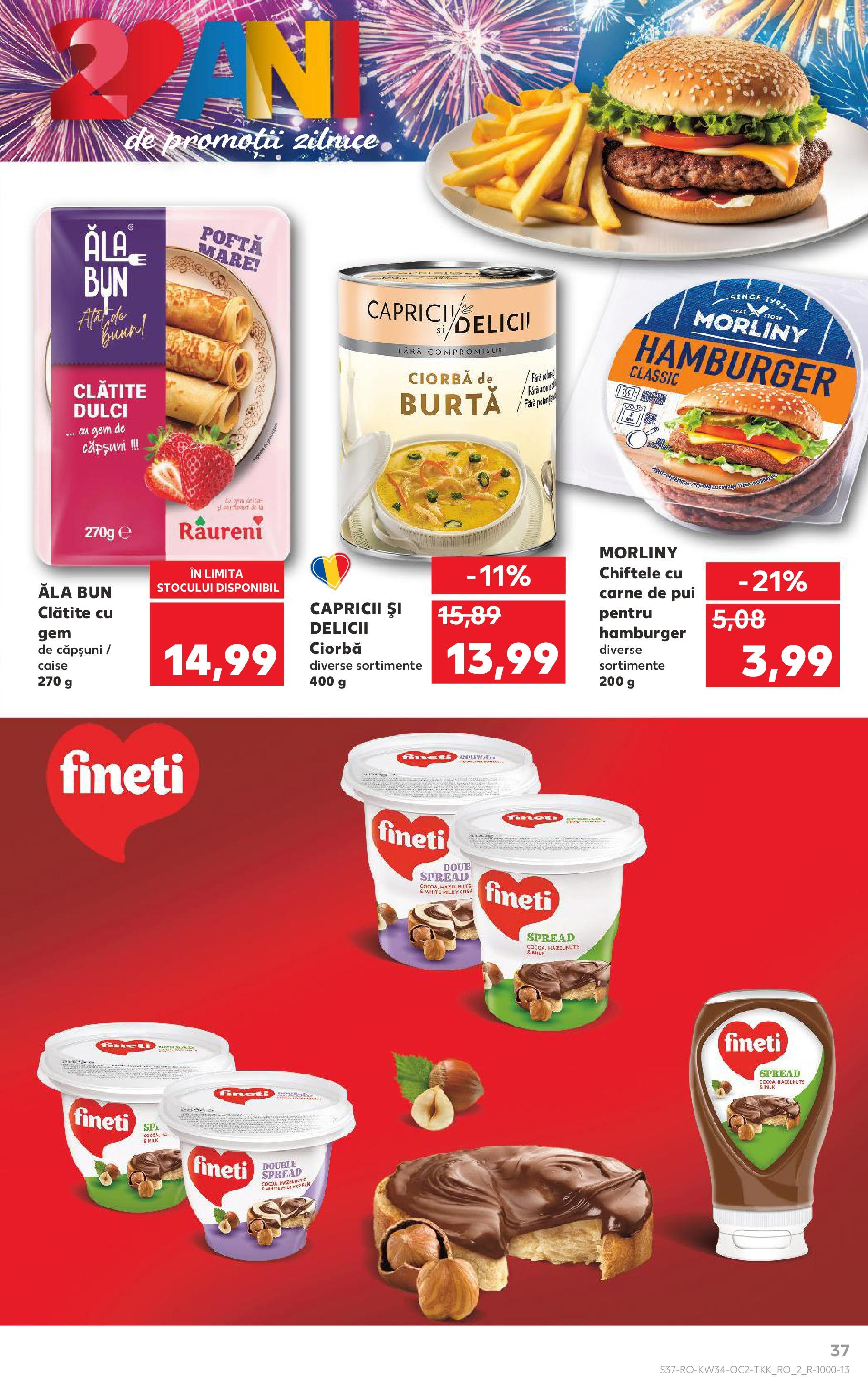 Catalog Kaufland - Deva 20.08.2025 - Revista si Oferta | Pagină: 37 | Produse: Hacıyatmaz Kedi Oyuncağı, Clătite, Gem, Căpșuni