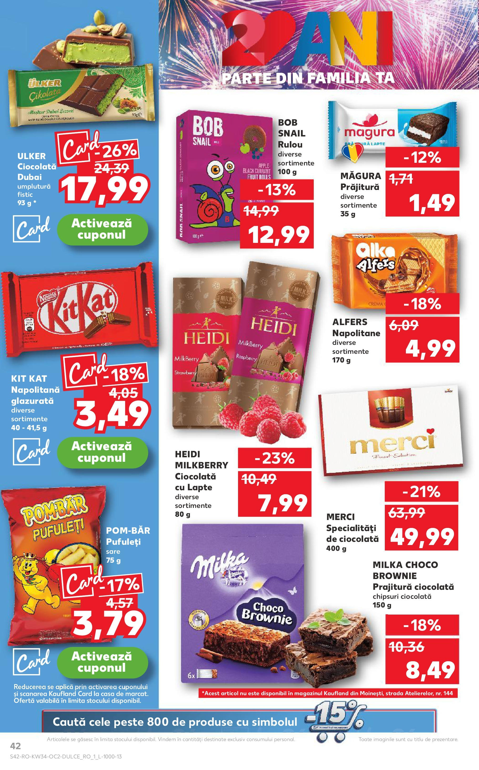 Catalog Kaufland - Deva 20.08.2025 - Revista si Oferta | Pagină: 42 | Produse: Napolitane, Lapte, Fistic, Chipsuri