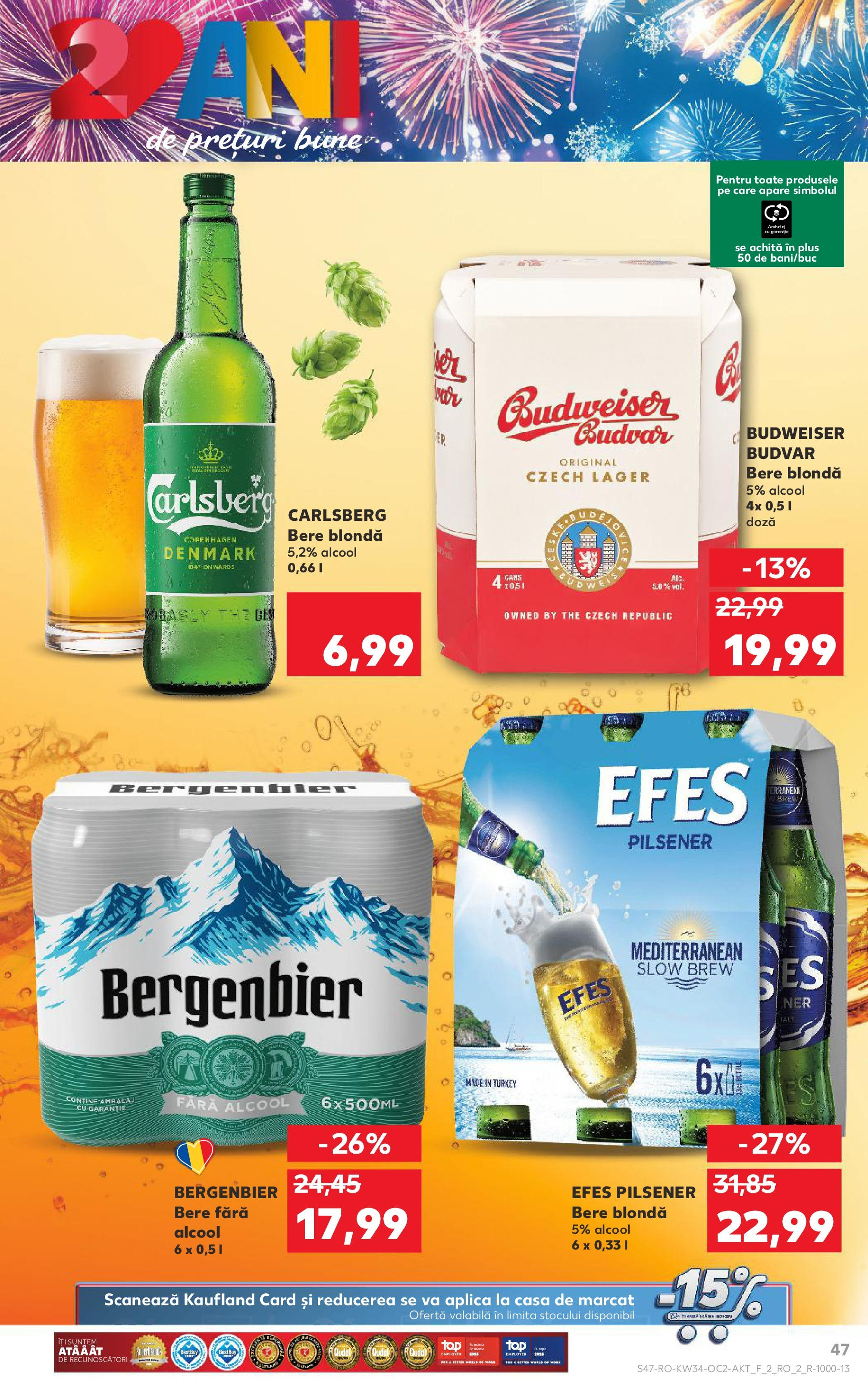 Catalog Kaufland - Deva 20.08.2025 - Revista si Oferta | Pagină: 47 | Produse: Bere, Plastik Kulübe
