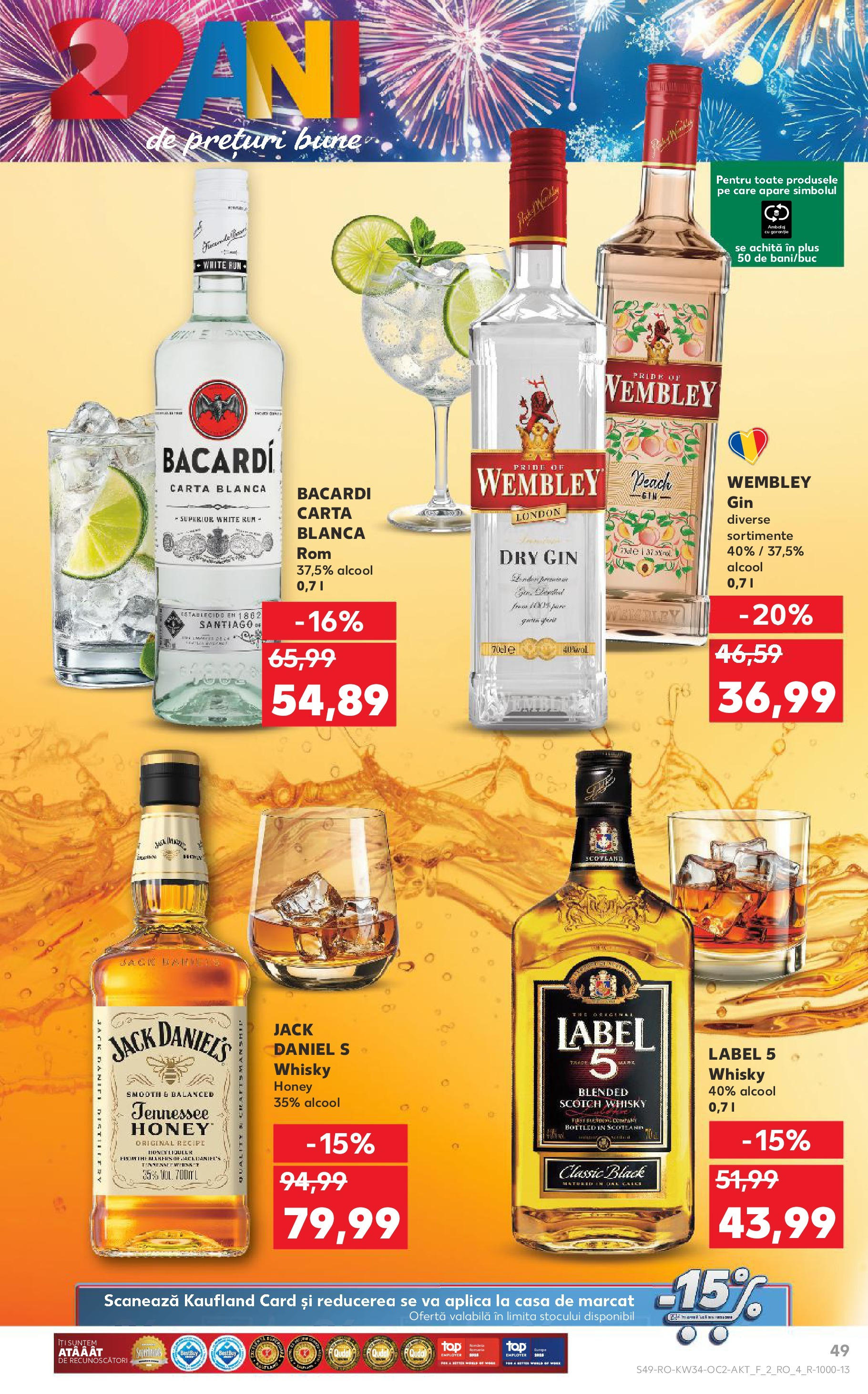 Catalog Kaufland - Deva 20.08.2025 - Revista si Oferta | Pagină: 49 | Produse: Rom, Gin