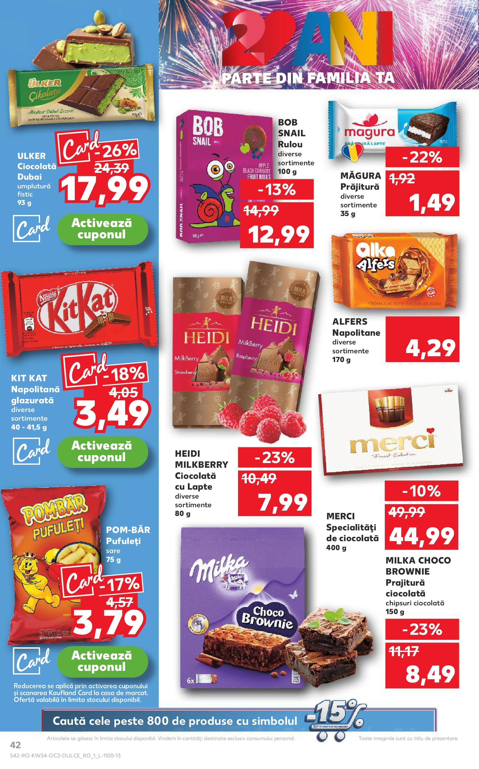 Catalog Kaufland - Ploiești 20.08.2025 || Revista si Oferte | Pagină: 42 | Produse: Prăjitură, Lapte, Chipsuri, Cacao Catalog Kaufland - Ploiești 20.08.2025 - Revista si Oferta | Pagină: 42 | Produse: Prăjitură, Lapte, Chipsuri, Cacao