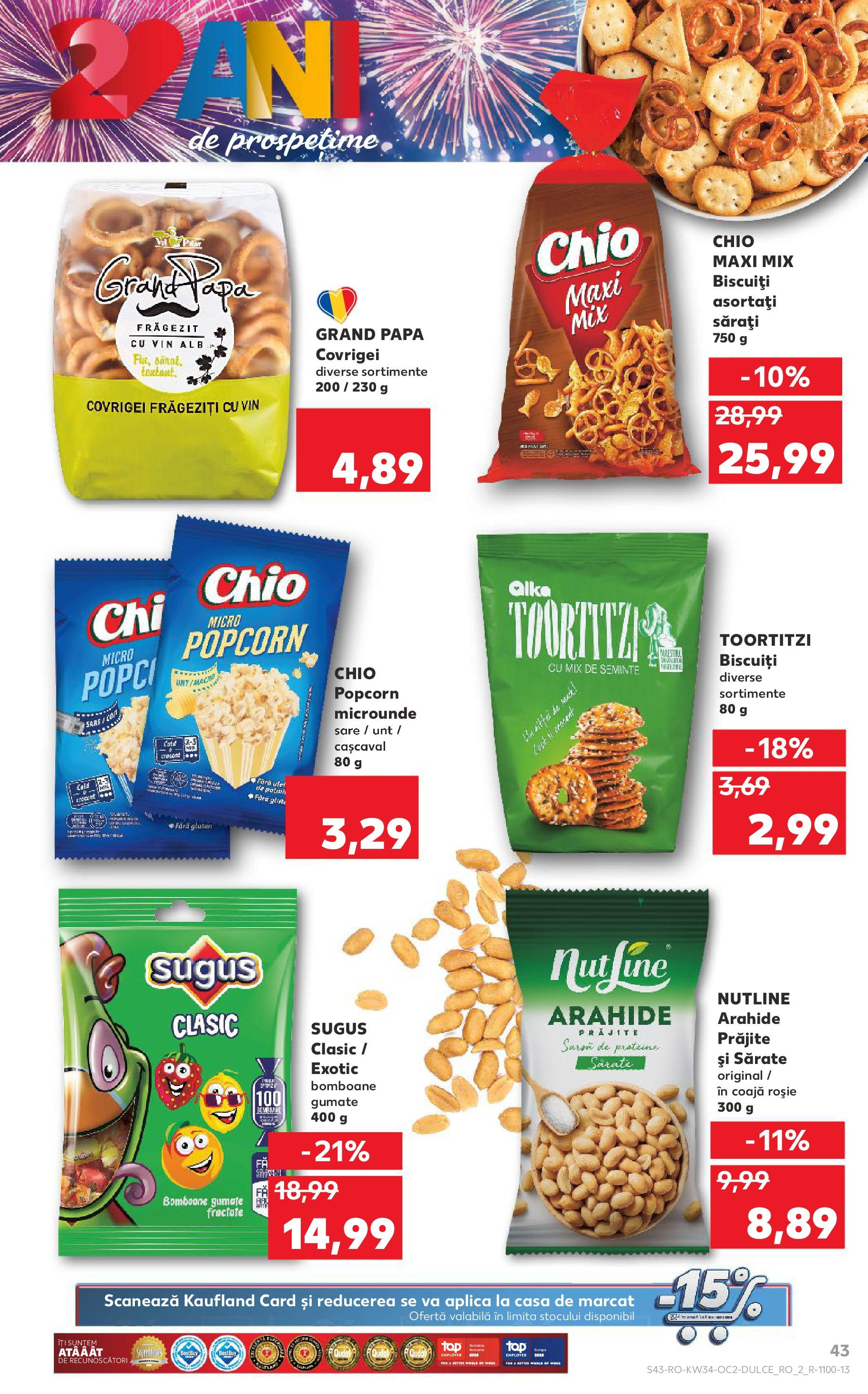 Catalog Kaufland - Ploiești 20.08.2025 || Revista si Oferte | Pagină: 43 | Produse: Cașcaval, Unt, Vin, Biscuiți Catalog Kaufland - Ploiești 20.08.2025 - Revista si Oferta | Pagină: 43 | Produse: Cașcaval, Unt, Vin, Biscuiți