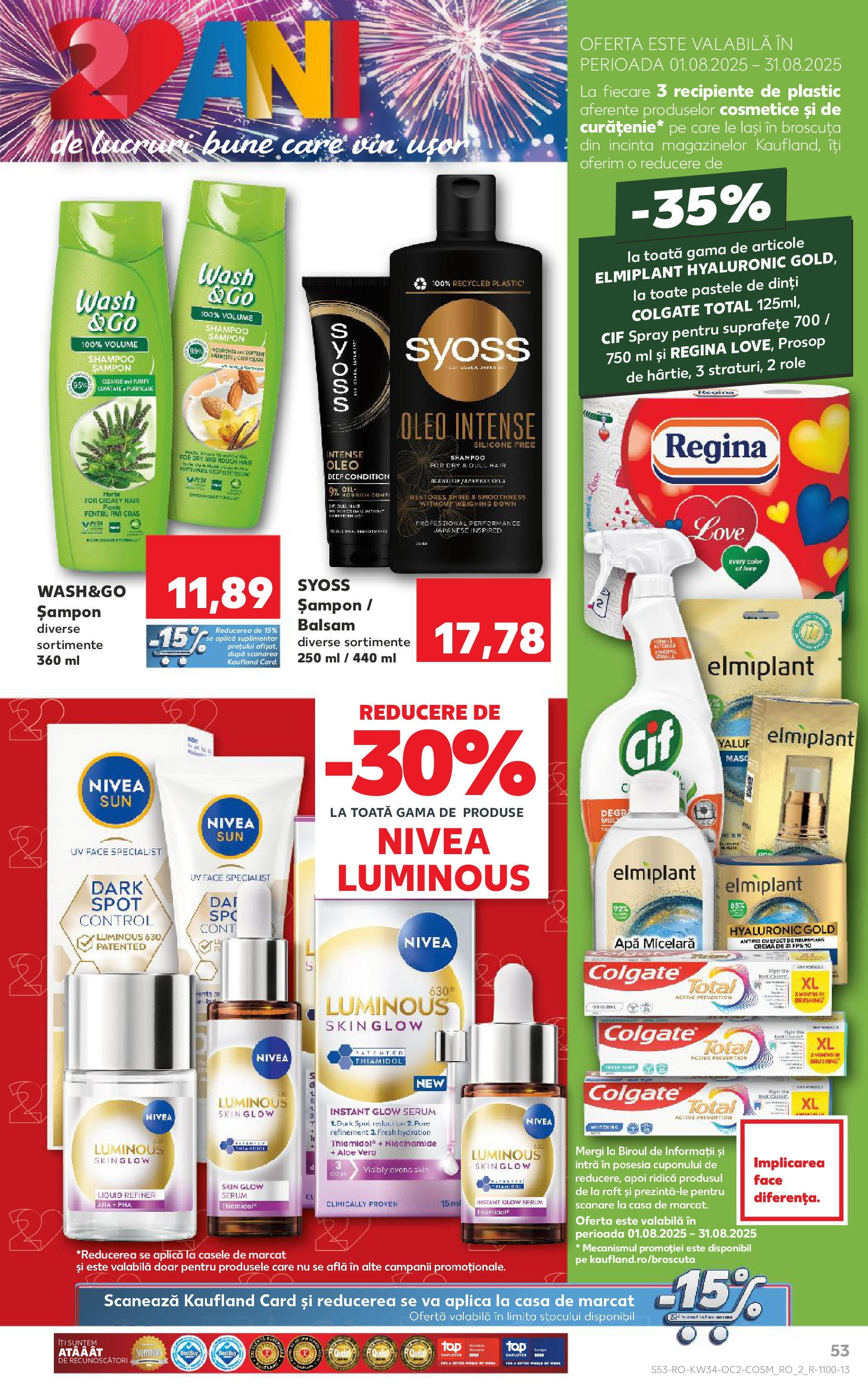Catalog Kaufland - Ploiești 20.08.2025 || Revista si Oferte | Pagină: 53 | Produse: Serum, Cremă de zi, Cremă, Vin Catalog Kaufland - Ploiești 20.08.2025 - Revista si Oferta | Pagină: 53 | Produse: Serum, Cremă de zi, Cremă, Vin
