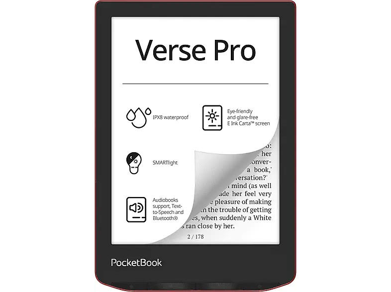 POCKETbook Verse Pro Dach-Version, Passion Red; eReader