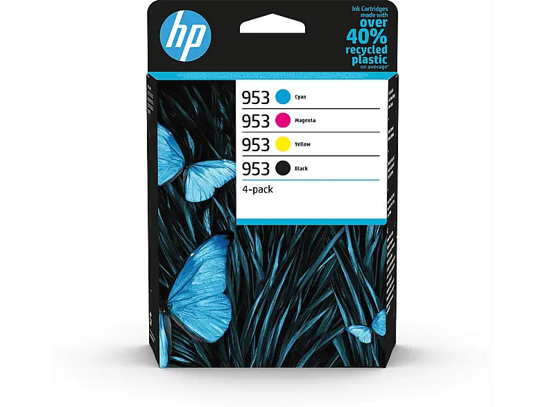 HP 953, schwarz/farbig; Tinte auf Pigmentbasis