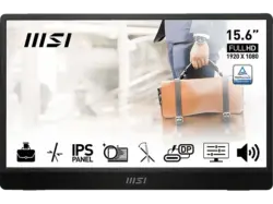 MSI pro MP161DE E2 15,6 Zoll Monitor, Full-HD, 4 ms Reaktionszeit, 250 cd/m², 60 Hz, Iron Gray