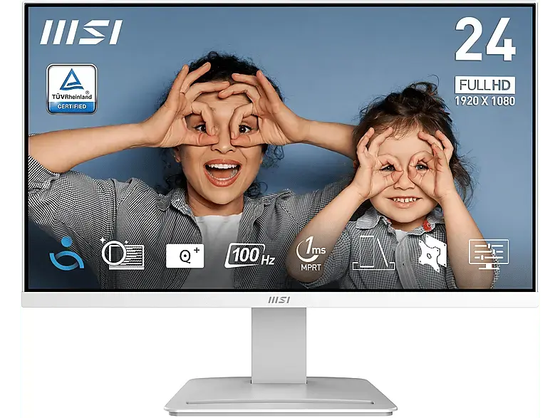 MSI pro MP2412WDE 24 Zoll Monitor, Full-HD, 4 ms Reaktionszeit, 300 cd/m², 100 Hz, Weiß