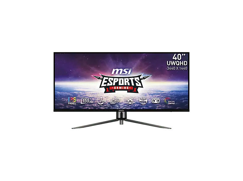MSI MAG401QR 40 Zoll Monitor, UWQHD, 1 ms Reaktionszeit, 400 cd/m², 155 Hz, Schwarz