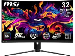 MSI MPG 321CURXDE QD-OLED 32 Zoll Gaming Monitor, UHD 4K, 0,03 ms Reaktionszeit, 1000 cd/m², 240 Hz, Schwarz