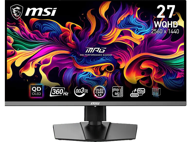 MSI MPG 271QRXDE QD 26,5 Zoll Gaming Monitor, WQHD, 0,03 ms Reaktionszeit, 250 cd/m², 360 Hz, Schwarz