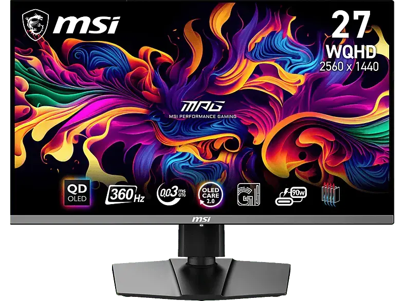 MSI MPG 271QRXDE QD 26,5 Zoll Gaming Monitor, WQHD, 0,03 ms Reaktionszeit, 250 cd/m², 360 Hz, Schwarz