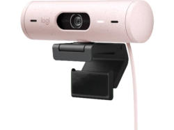 LOGITECH Brio 500 Full-HD-Webcam mit 1080p und Belichtungskorrektur, Auto-Framing Show Mode, USB, Rosa