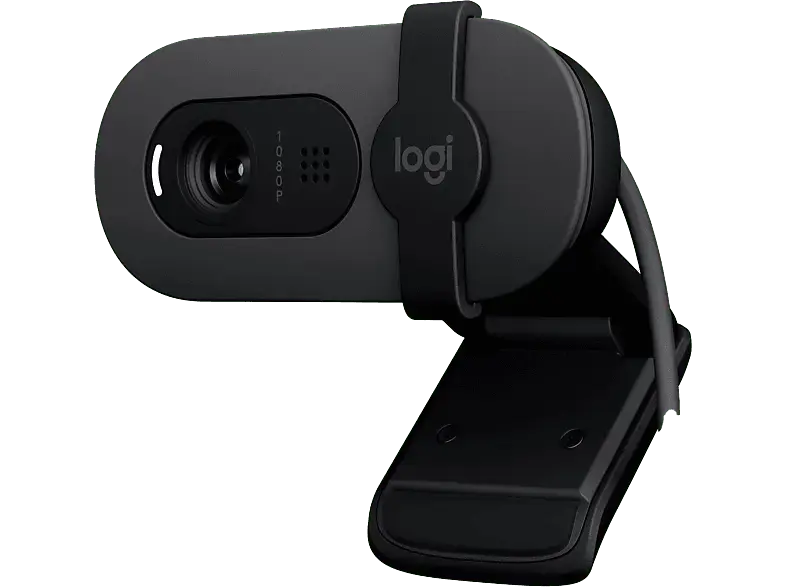 LOGITECH Brio 100 Full HD-Webcam mit 1080p und Belichtungskorrektur, Abdeckblende, Mikrofon, USB, Grafit