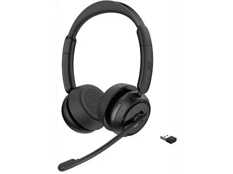 ISY IHS-8300 Kabelloses ANC Office Headset, Bluetooth, Schwarz; Kabelloses ANC-Office-Headset