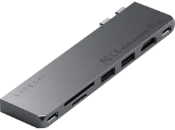 SATECHI Pro Hub Slim Adapter, 2x USB, Space Gray