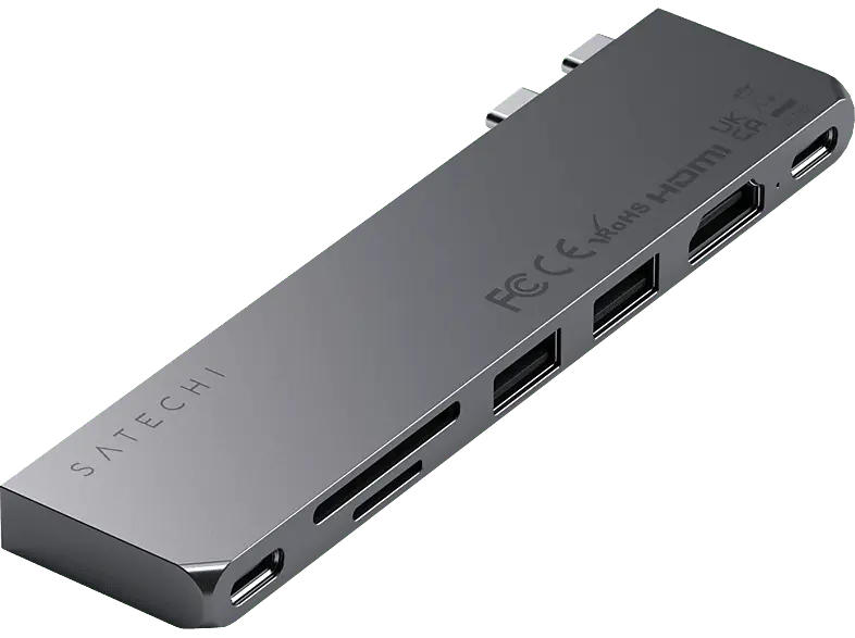 SATECHI Pro Hub Slim Adapter, 2x USB, Space Gray