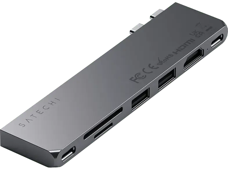 SATECHI Pro Hub Slim Adapter, 2x USB, Space Gray