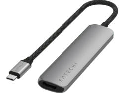 SATECHI ST-P4SM 4-in-1 USB-C Slim Multiport Adapter 4K, Space Grau; USB-C Multiport Adapter