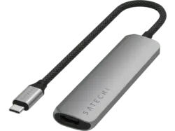 SATECHI ST-P4SM 4-in-1 USB-C Slim Multiport Adapter 4K, Space Grau; USB-C Multiport Adapter