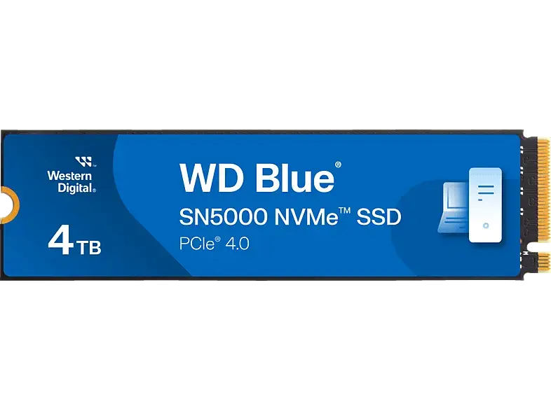 SandISK Blue&reg; SN5000 NVMe&trade; PCIe&reg; Gen4 Festplatte intern, 4 TB SSD, Blau