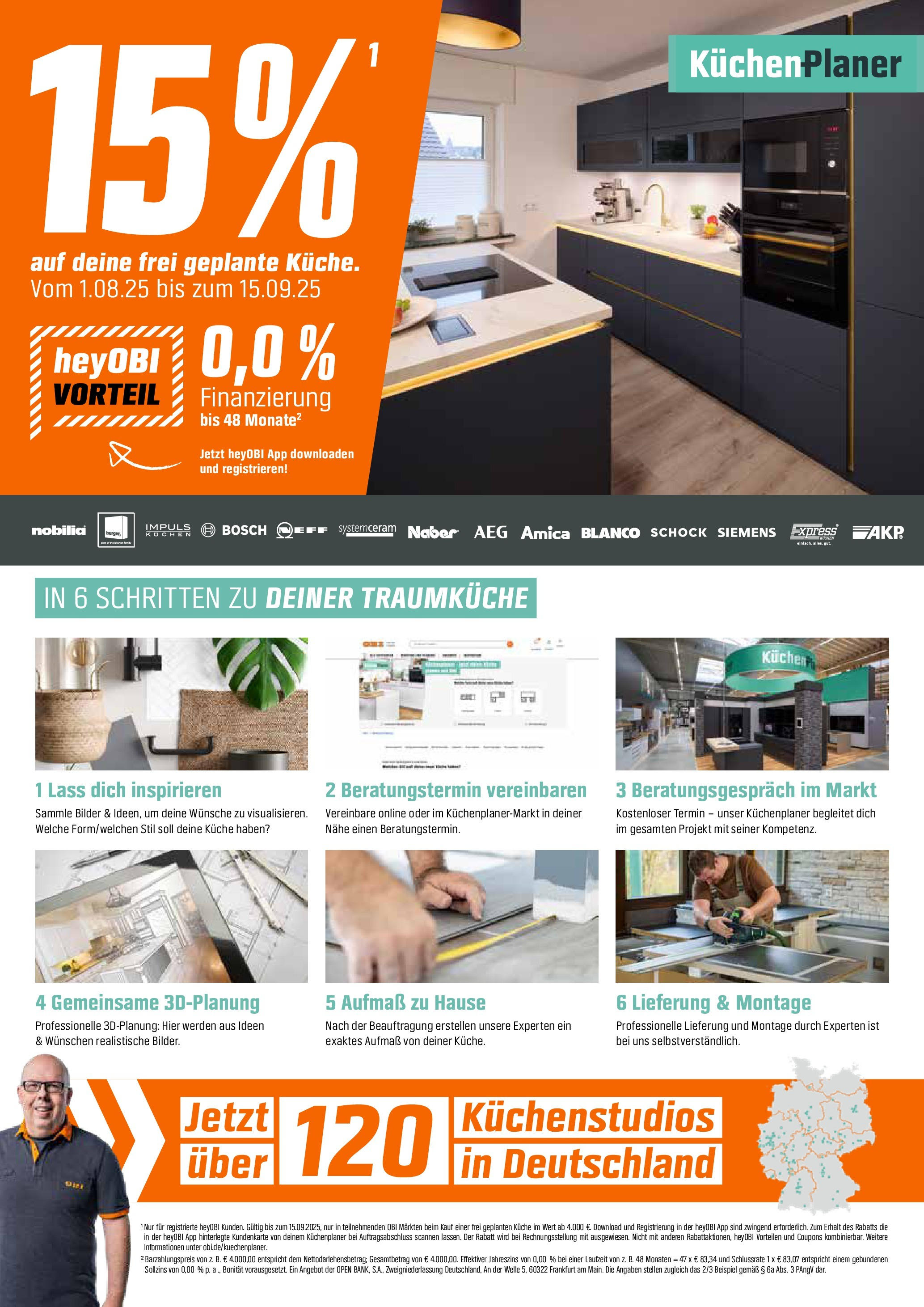 Obi Prospekt 	 (ab 15.08.2025) zum Blättern | Seite: 9 | Produkte: Bosch, Siemens, Bilder, Kuchen