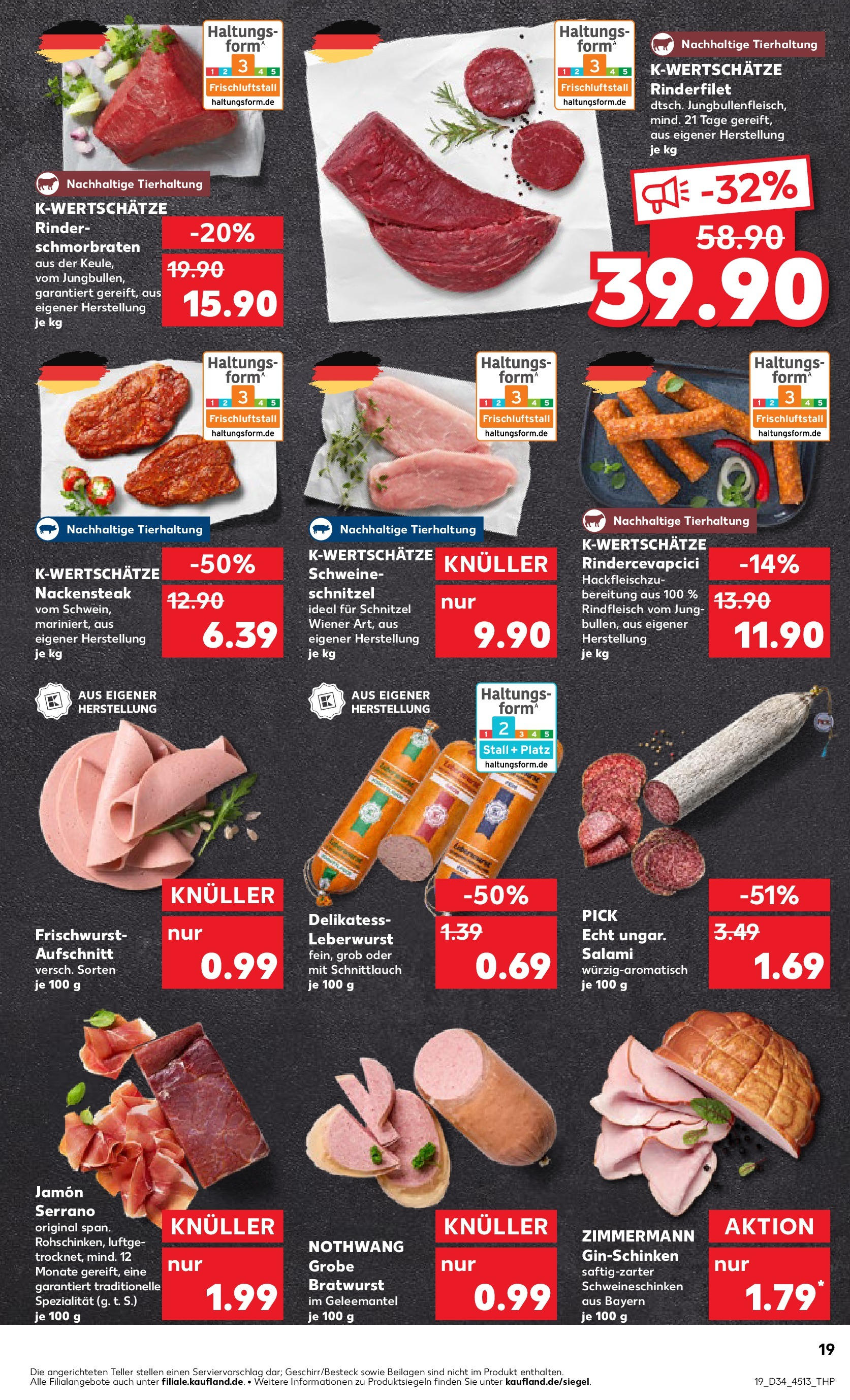 Prospekt Kaufland ab 21.08.2025 » Angebote Online zum Blättern | Seite: 19 | Produkte: Rinderfilet, Bratwurst, Cevapcici, Rindfleisch