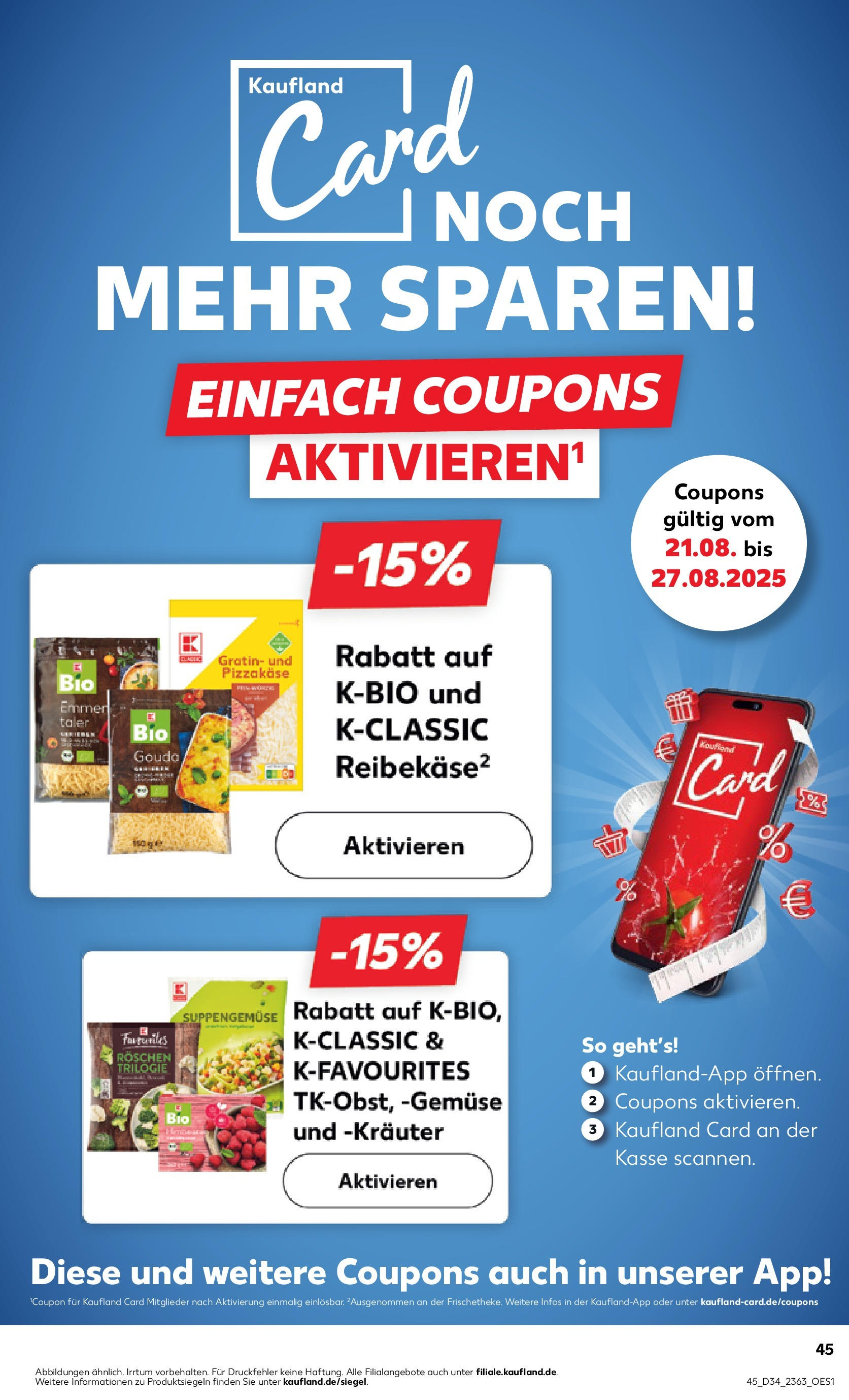 Prospekt Kaufland ab 20.08.2025 » Angebote Online zum Blättern | Seite: 45