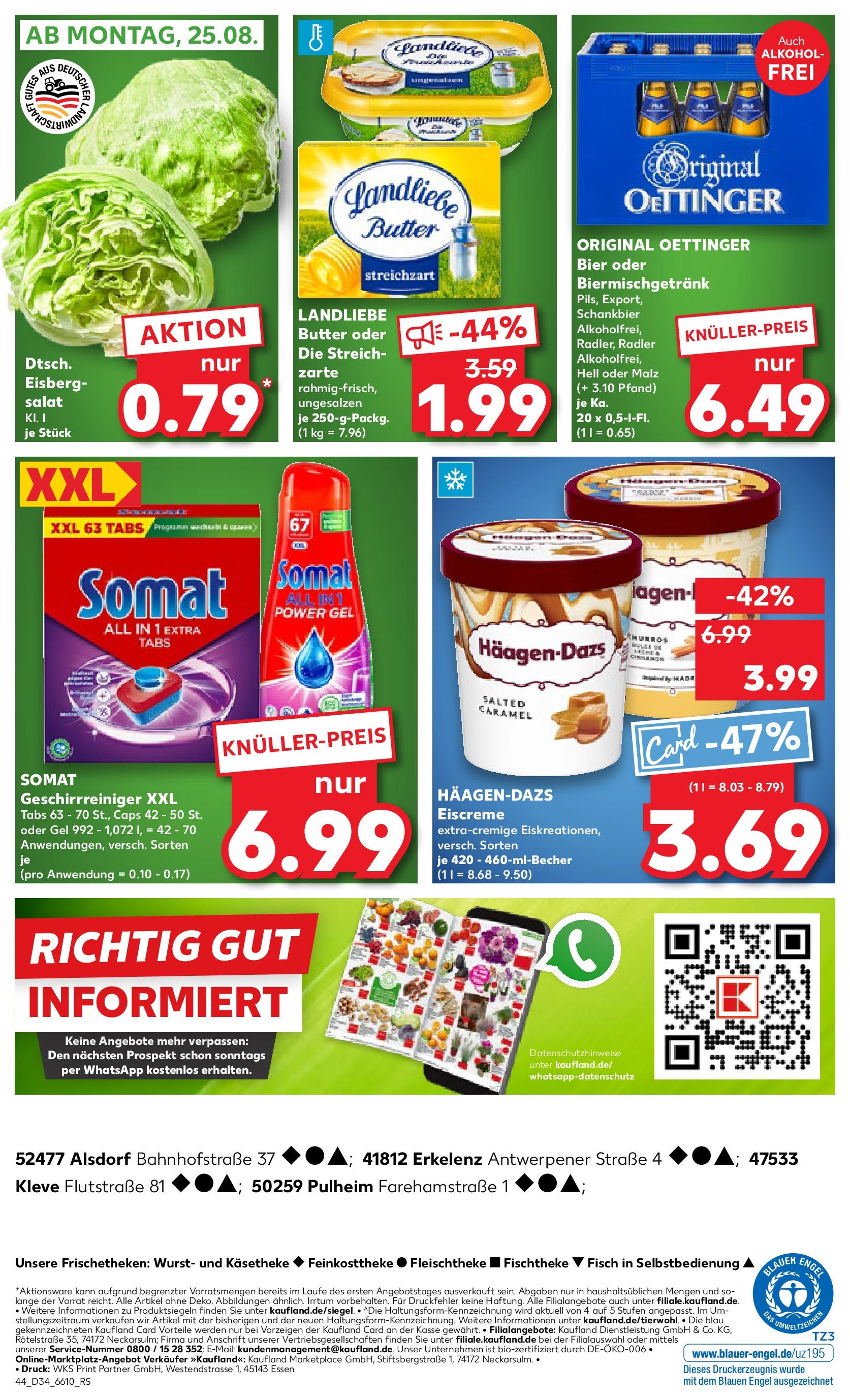 Prospekt Kaufland ab 21.08.2025 » Angebote Online zum Blättern | Seite: 44 | Produkte: Butter, Landliebe butter, Eiscreme, Radler