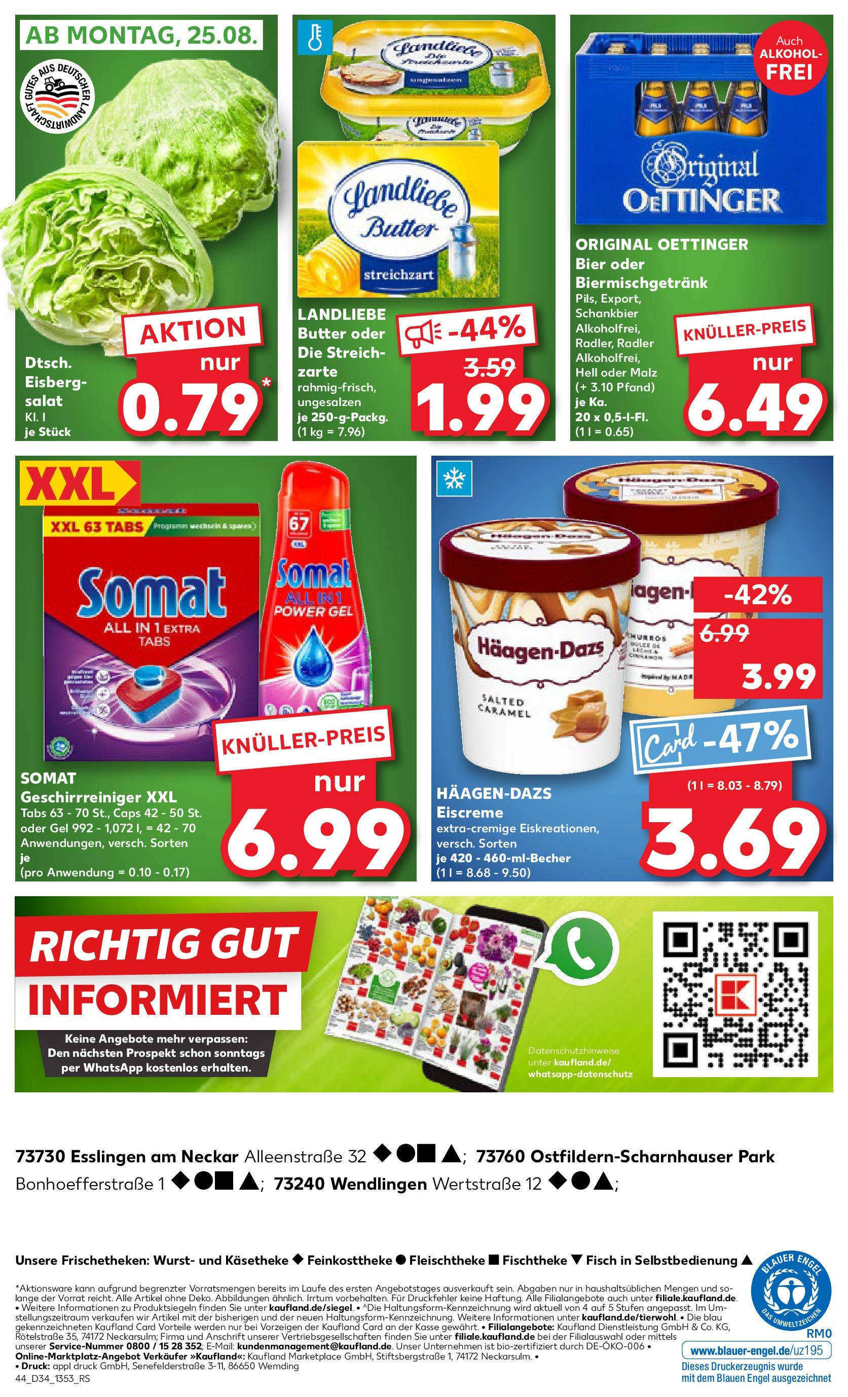Prospekt Kaufland ab 21.08.2025 » Angebote Online zum Blättern | Seite: 44 | Produkte: Bier, Eiscreme, Fisch, Radler