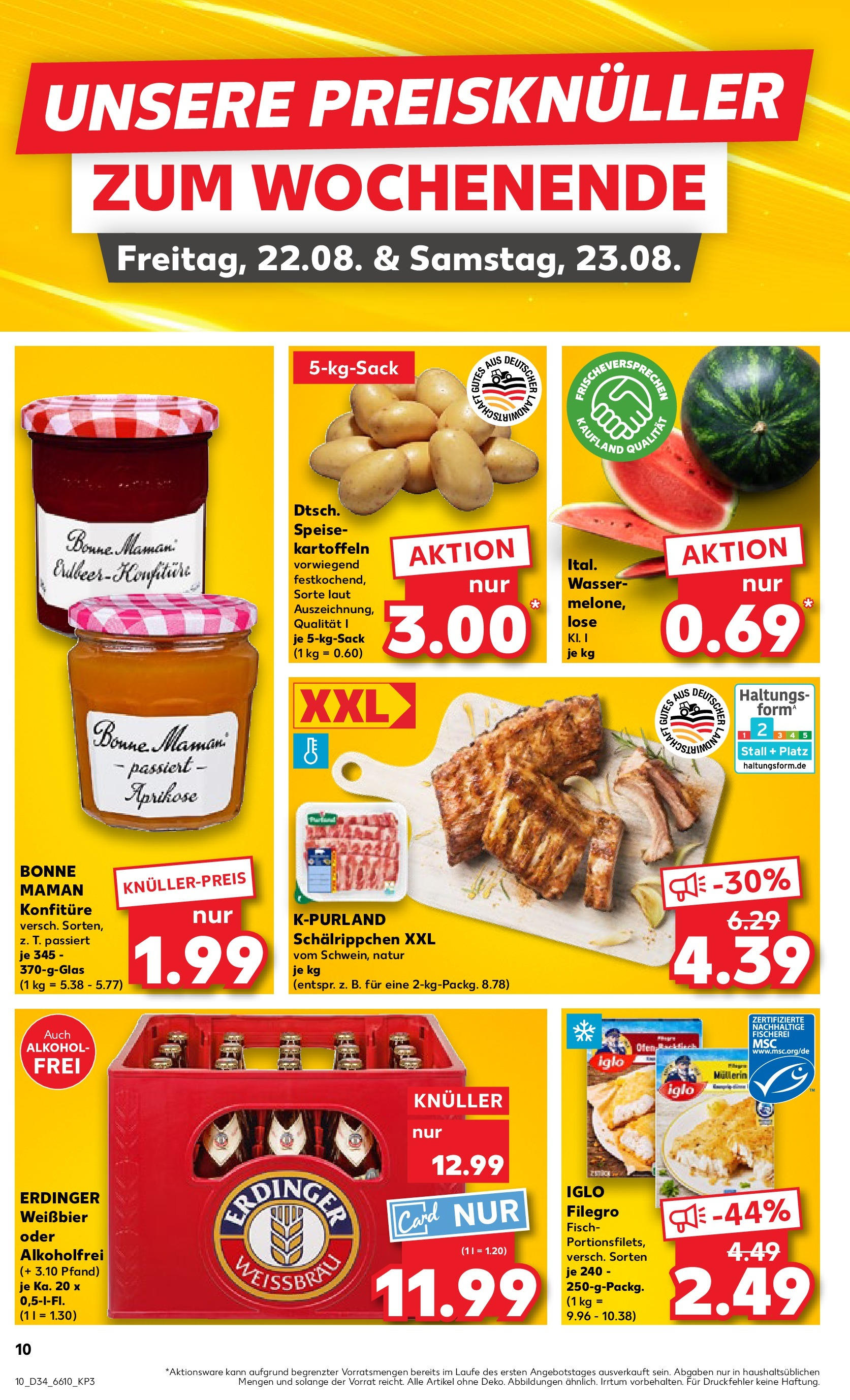 Prospekt Kaufland ab 21.08.2025 » Angebote Online zum Blättern | Seite: 10 | Produkte: Iglo, Kartoffeln, Wassermelone, Bonne maman