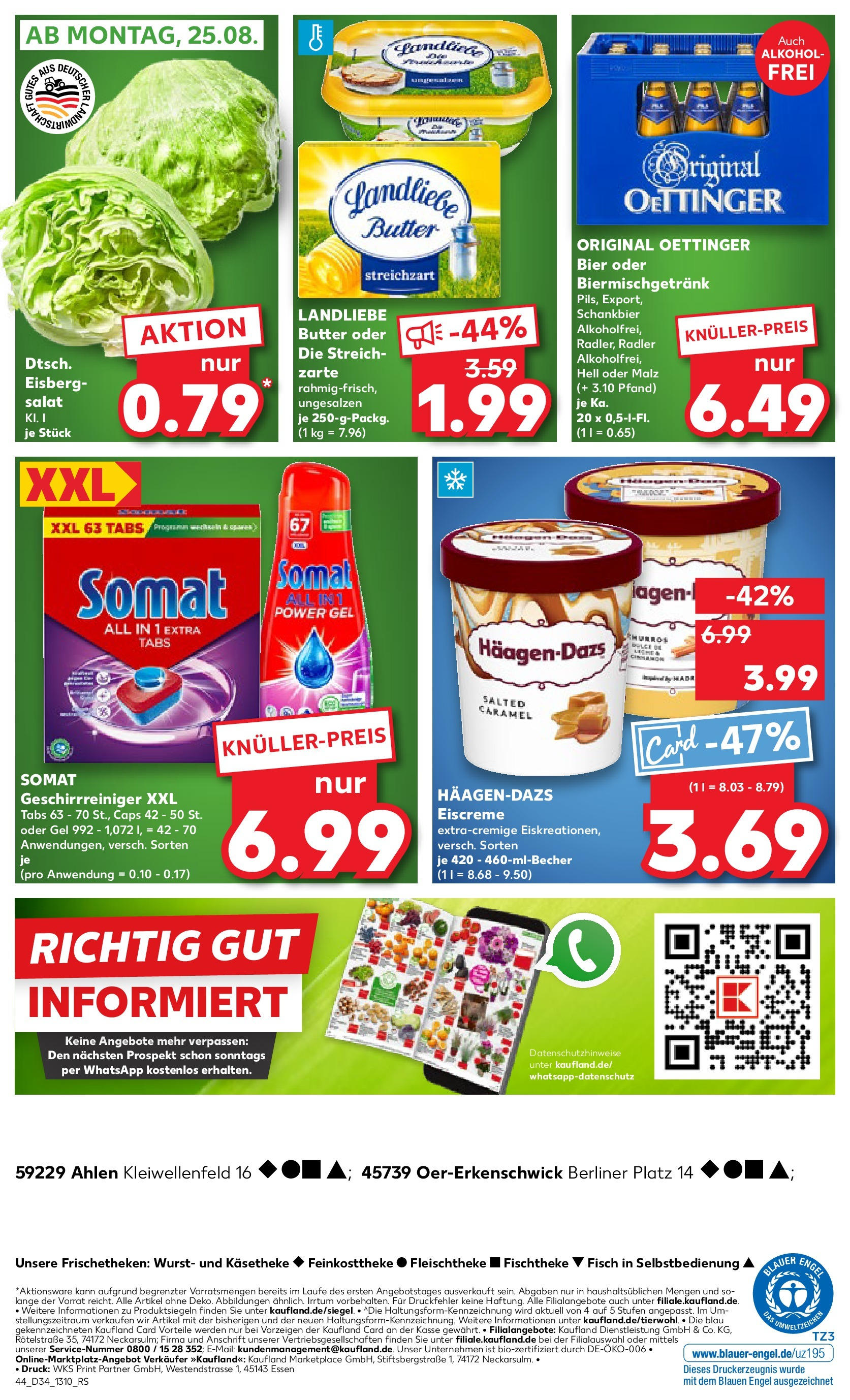 Prospekt Kaufland ab 21.08.2025 » Angebote Online zum Blättern | Seite: 44 | Produkte: Bier, Oettinger, Fisch, Wurst