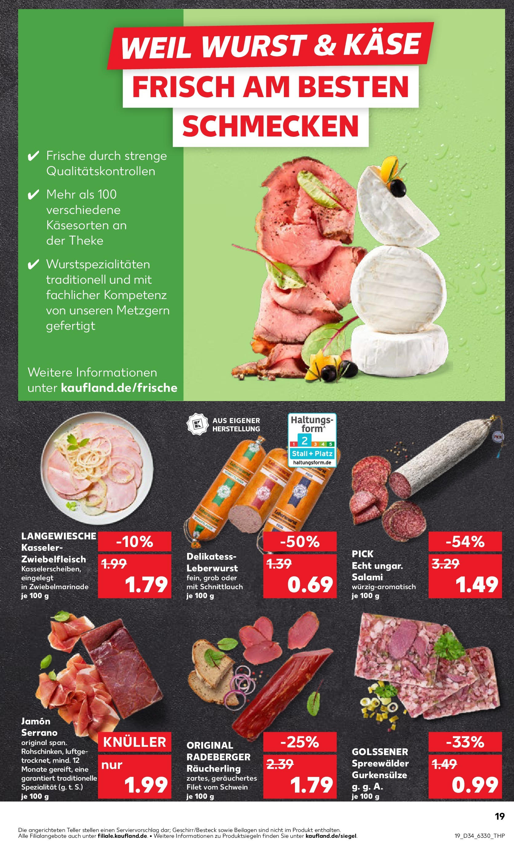 Prospekt Kaufland ab 21.08.2025 » Angebote Online zum Blättern | Seite: 19 | Produkte: Käse, Theke, Wurst, Salami