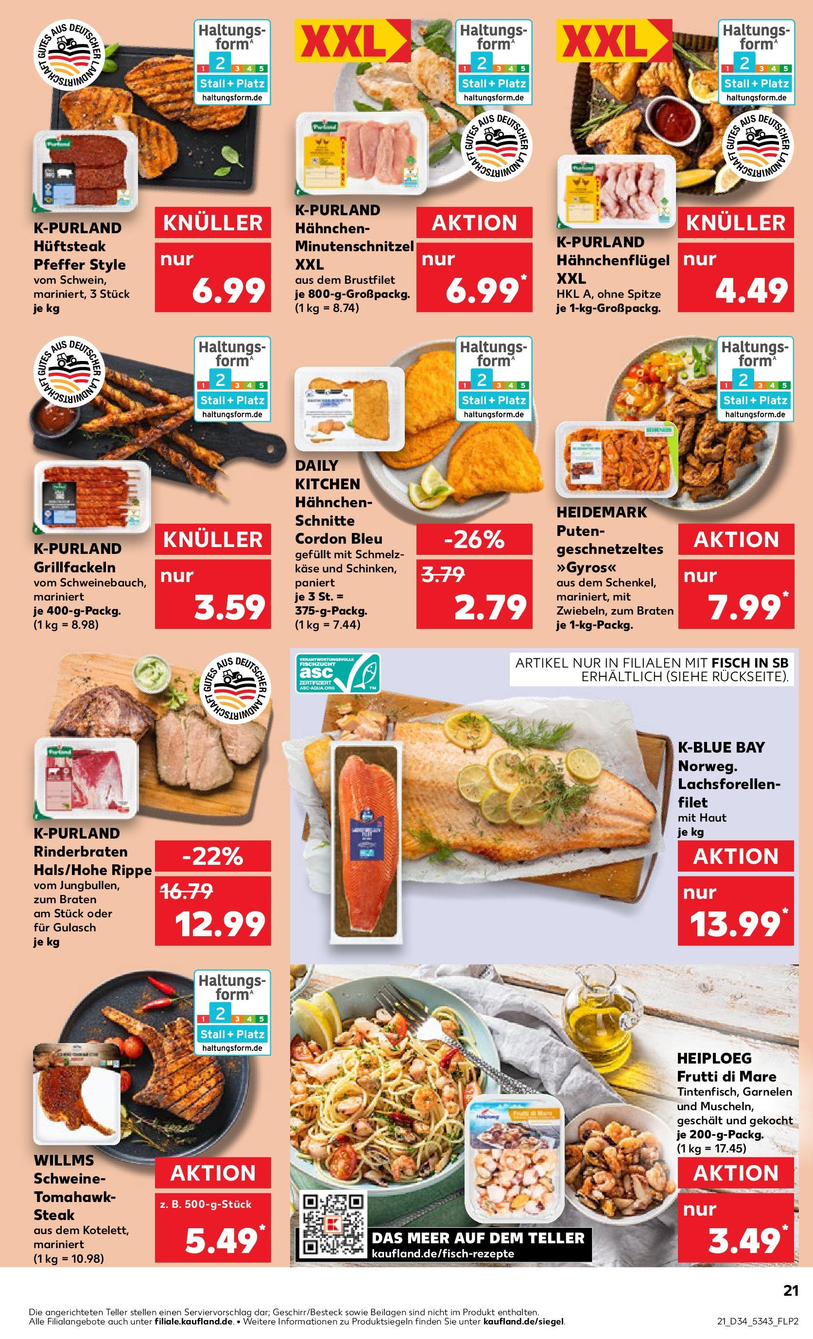 Prospekt Kaufland ab 21.08.2025 » Angebote Online zum Blättern | Seite: 21 | Produkte: Rinderbraten, Käse, Gyros, Pfeffer