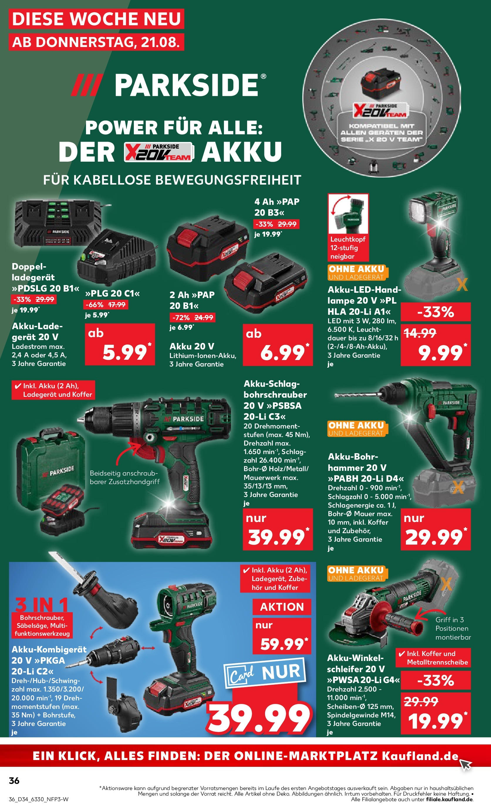 Prospekt Kaufland ab 21.08.2025 » Angebote Online zum Blättern | Seite: 36 | Produkte: Lampe, Koffer, Ladegerät