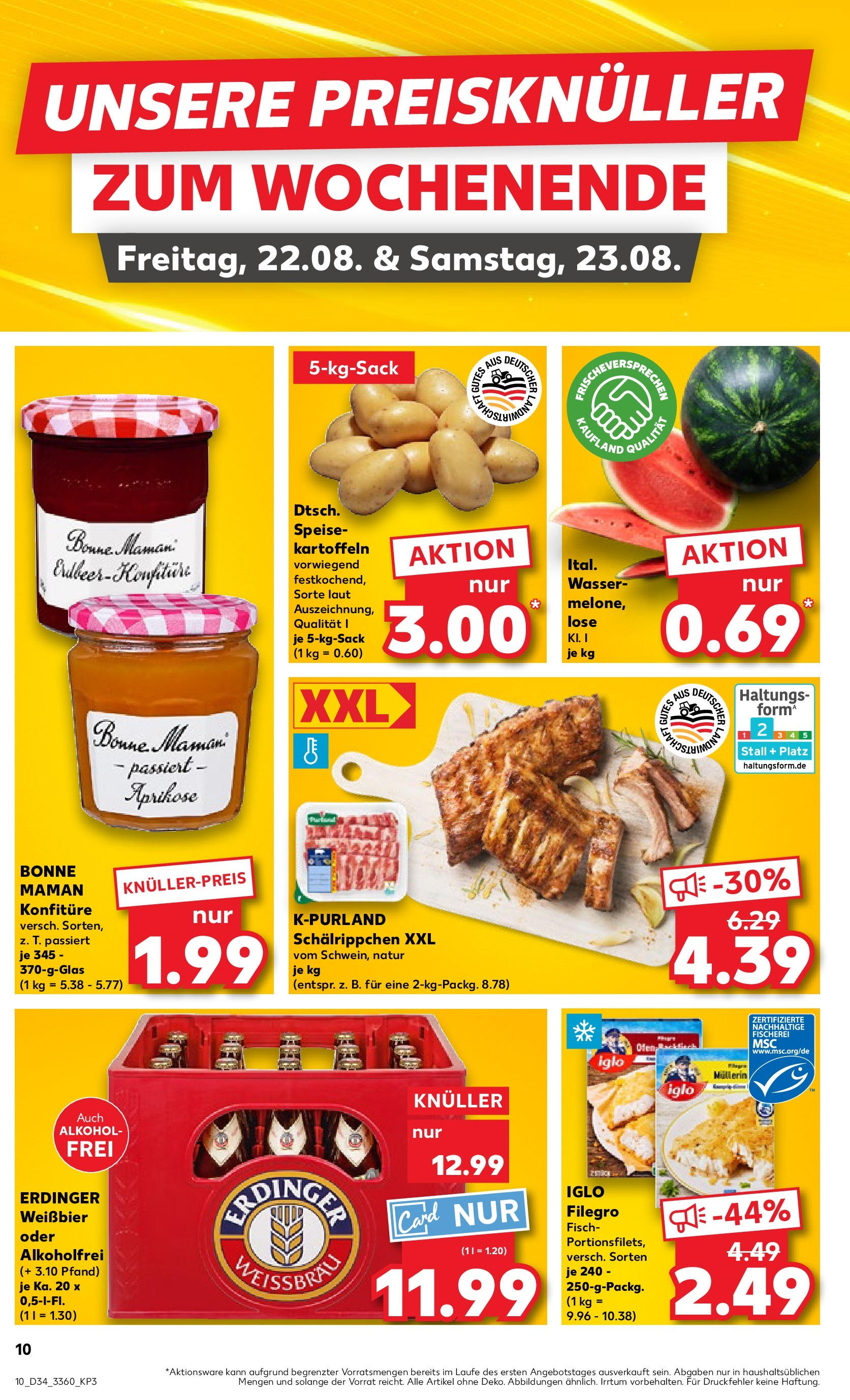 Prospekt Kaufland ab 21.08.2025 » Angebote Online zum Blättern | Seite: 10 | Produkte: Iglo, Kartoffeln, Wasser, Wassermelone