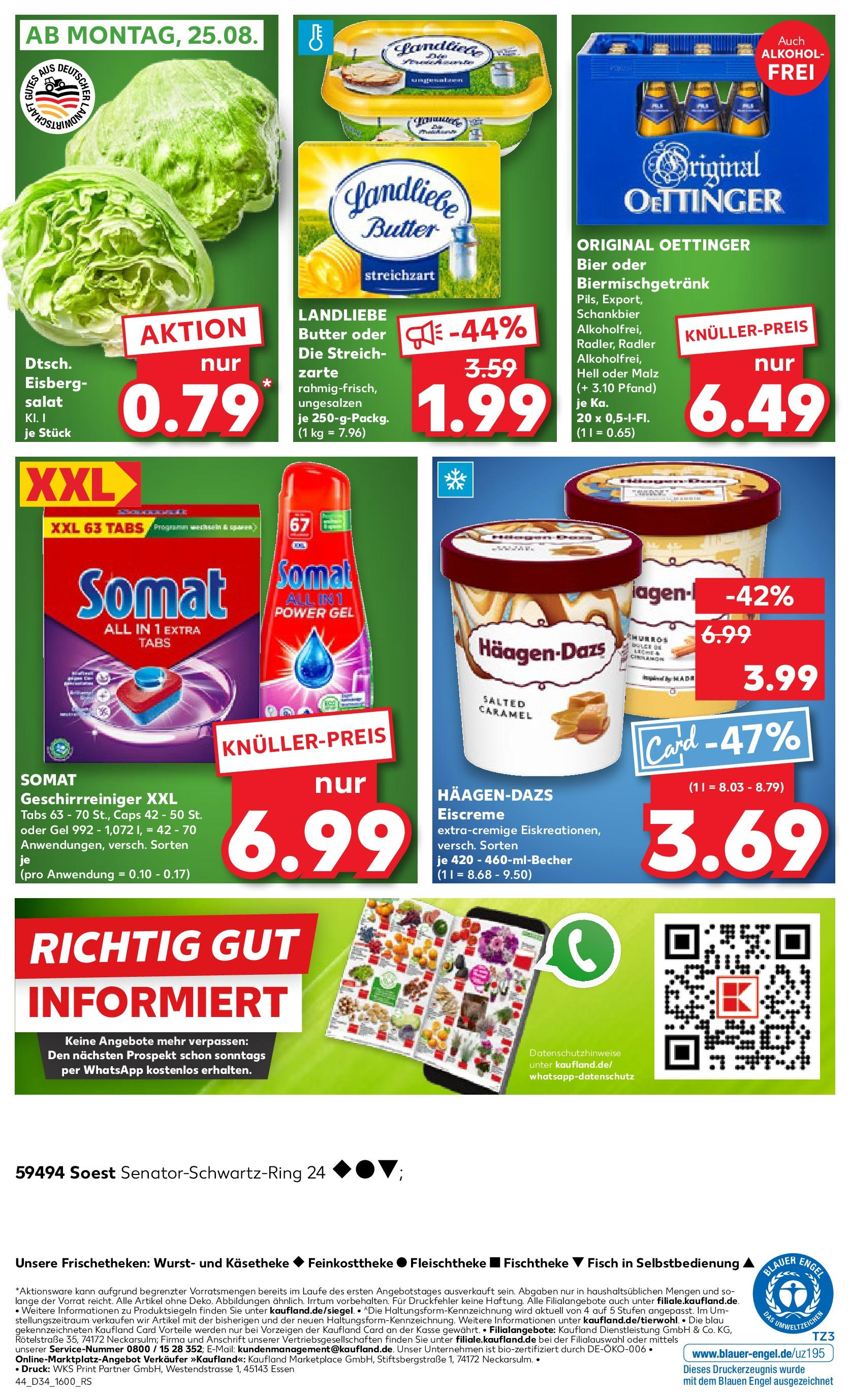 Prospekt Kaufland ab 21.08.2025 » Angebote Online zum Blättern | Seite: 44 | Produkte: Butter, Bier, Landliebe butter, Radler